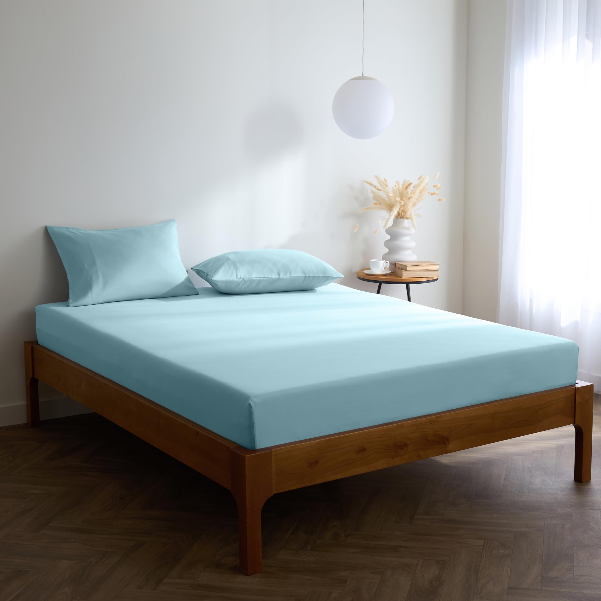 King Size Aqua Fitted Sheets 150x200 cm - Extra Deep 40 cm - Soft Microfiber, Shrink & Fade Resistant-image-a72e8260-dc50-4438-a9fc-5d5f0000ef4e-64924