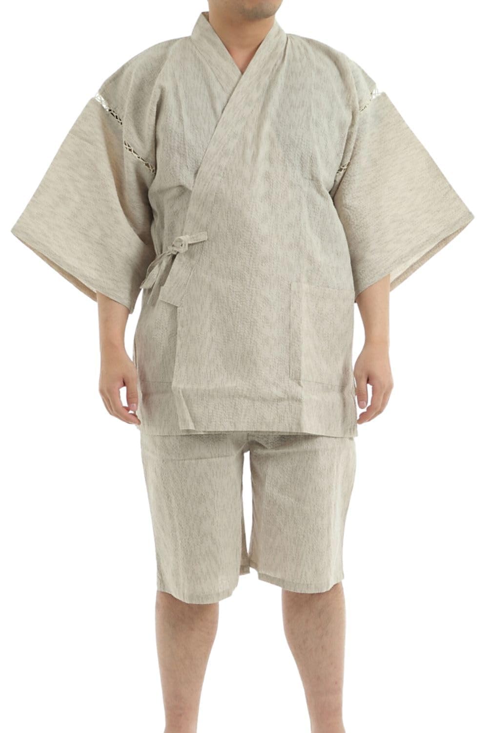 Men's Cotton Kimono Jinbei - White752 XXL