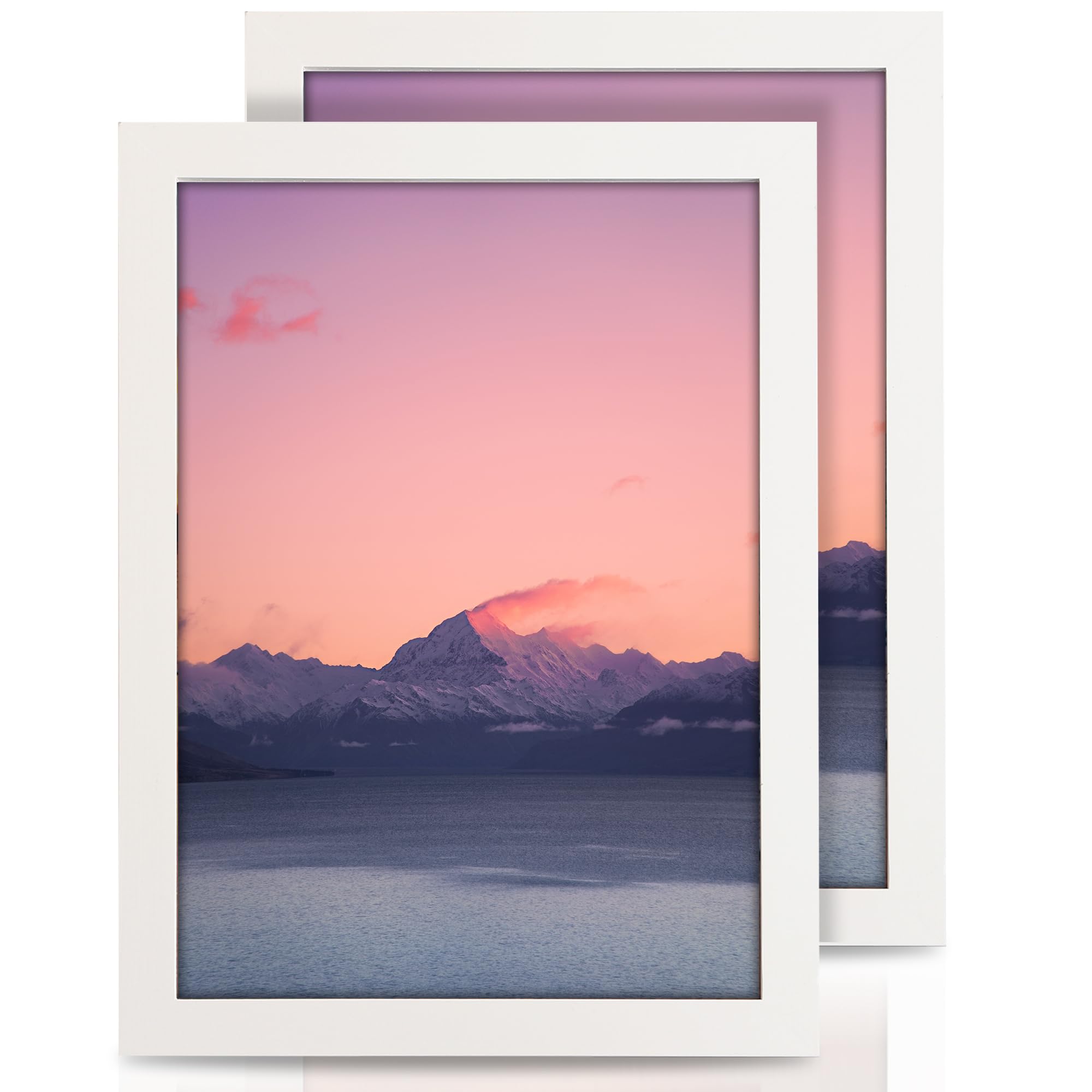 2 Pack A4 Picture Frames 29.7x21cm, Wooden Photo Frame with Perspex & Hanging Hooks - White-image-d9191658-f569-4cf6-96fa-65ade1c55346-67591