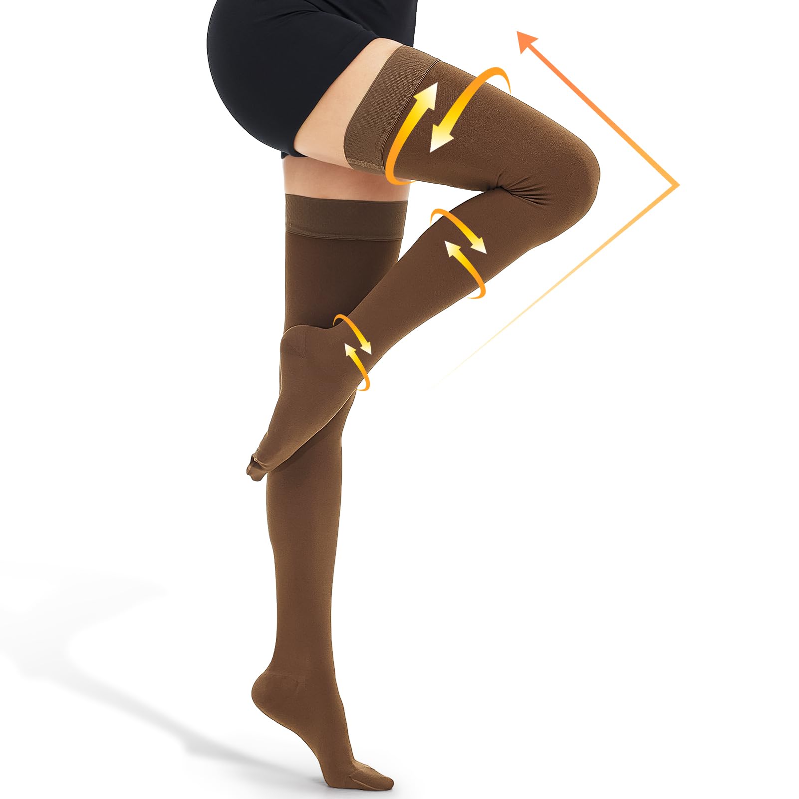 Thigh High Compression Stockings 15-20 mmHg - Brown Medium-image-cad77a90-7e74-47a9-a5e4-1df33388c7c2-113750