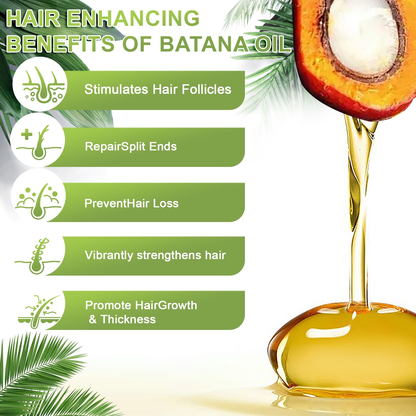 Dr. Sebi's 100% Pure Raw Batana Oil for Hair Growth 10.15 oz - Organic, Unrefined, Prevents Hair Loss & Enhances Thickness