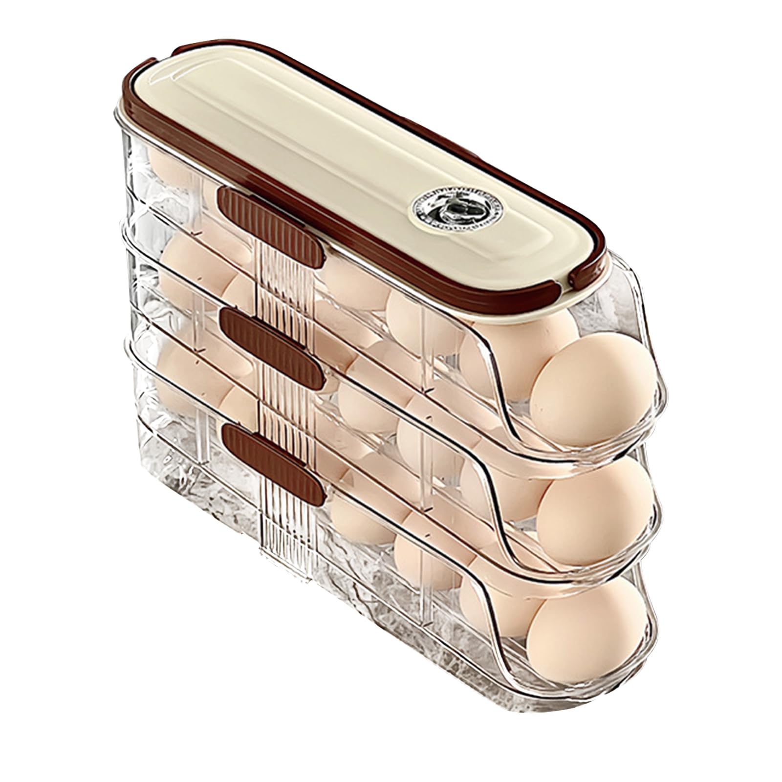 Cream 21-Count Egg Storage Container, 3-Tier Rolling Egg Holder-image-fe4208f5-0740-499f-b8b8-904e24a015d3-53536