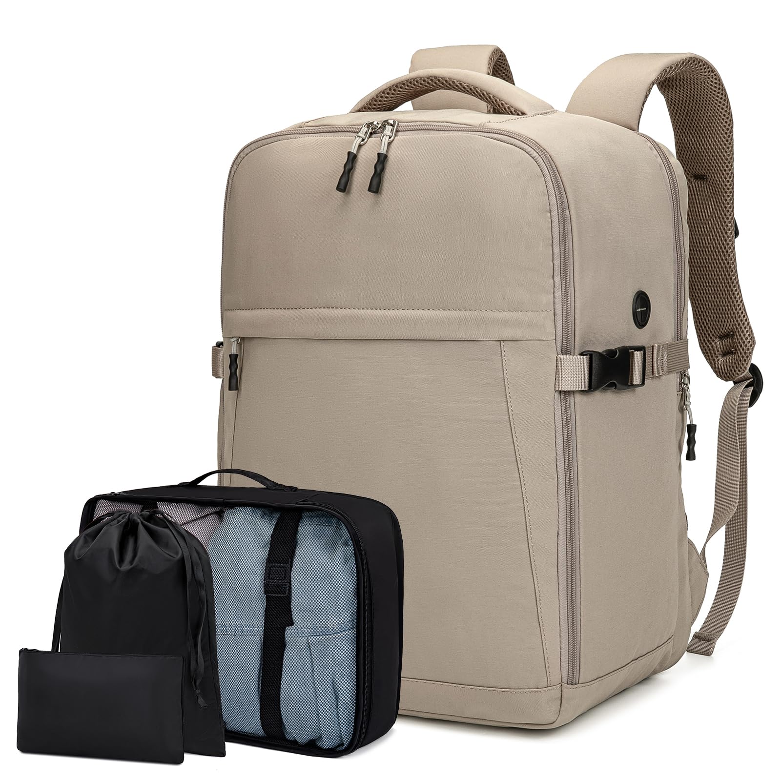 Cabin Bag Backpack 45x36x20cm - Light Khaki-image-e95337f6-d511-49c5-9241-9484e0c07e74-84690