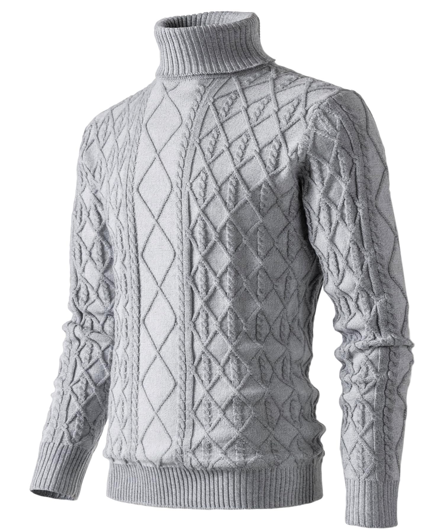 Men's Roll Neck Knitted Sweater - Grey XXL-image-5be5f883-7157-4092-932e-ed15d311a34a-123519