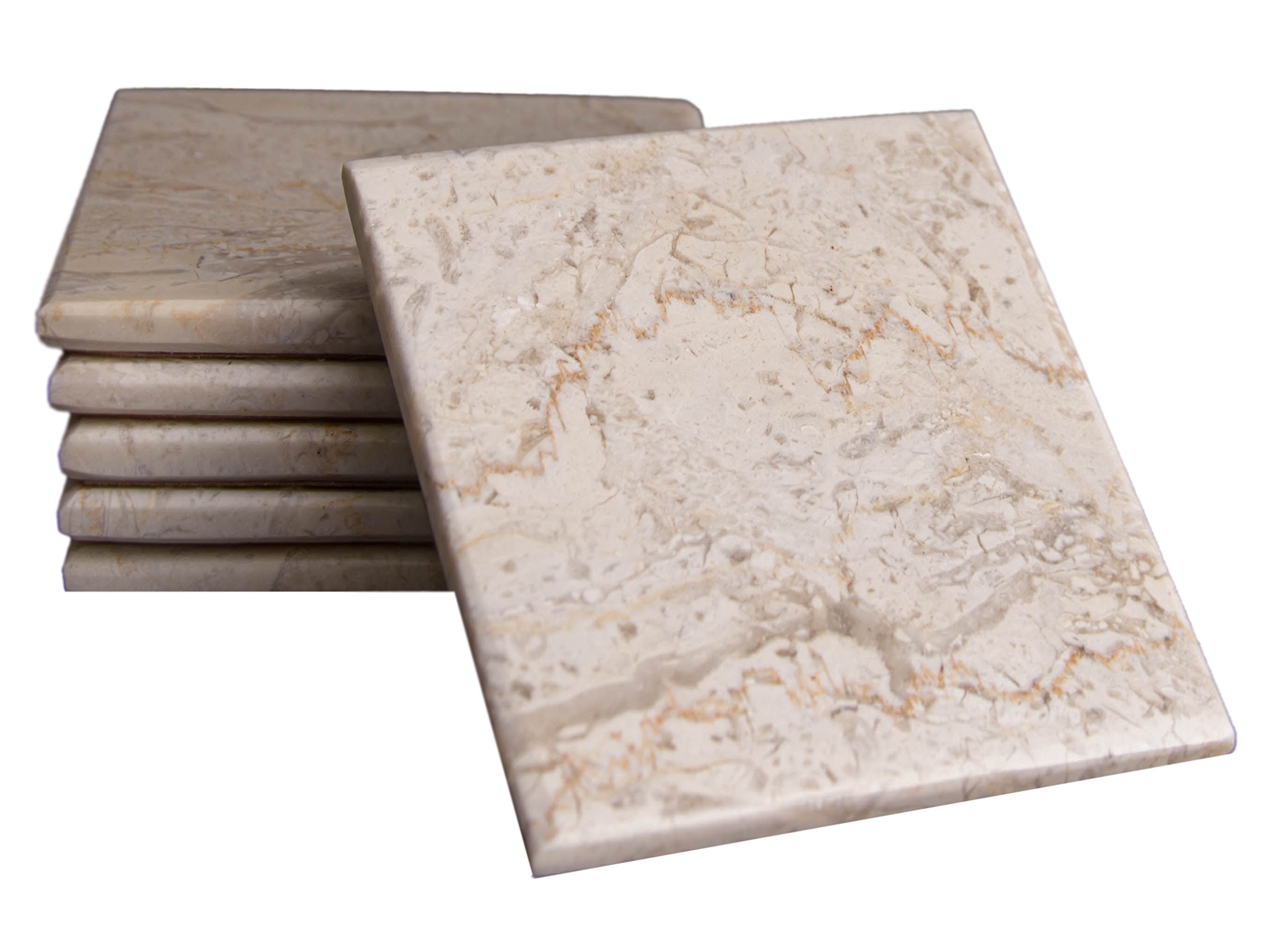 Marble Coasters Handmade Set of 6 - Beige Square-image-573ba9da-7570-41e9-9d68-076cf7f00303-112095