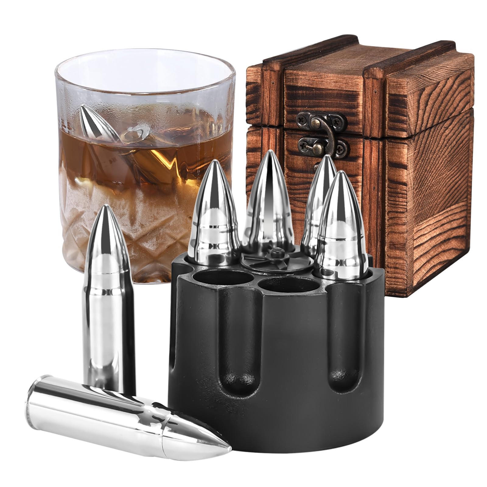 Gifts for Dad: Whiskey Stones Set in Wood Box - Perfect for Father's Day, Birthdays, Anniversaries-image-75f0ae92-a800-41c5-b45b-22ce8ad6ee50-55706