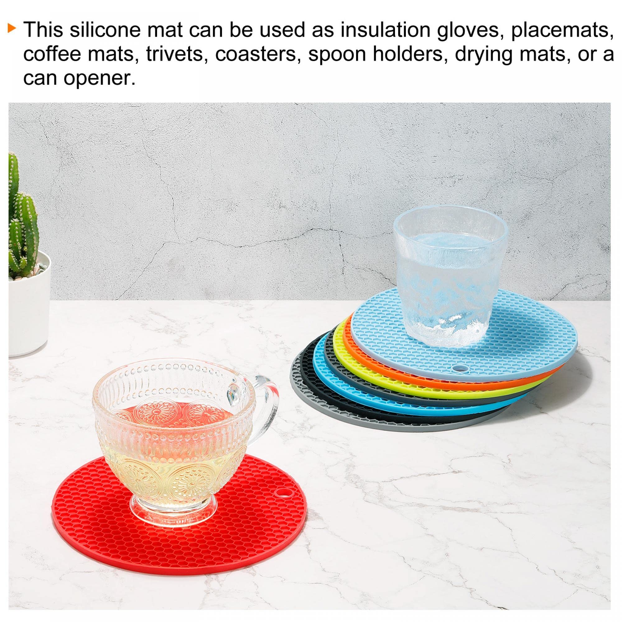 Sourcing Map Silicone Trivet Mats 2pcs, Round Hot Pan Pads Hot Pot