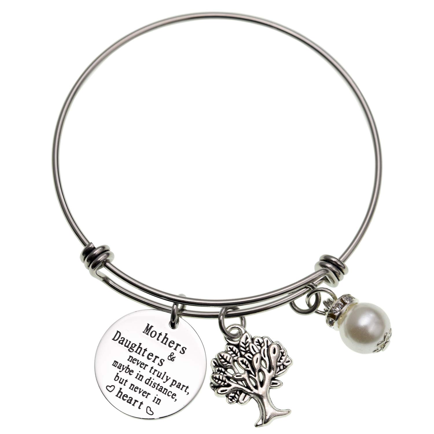 Mum & Daughter Bangle Bracelet – Silver