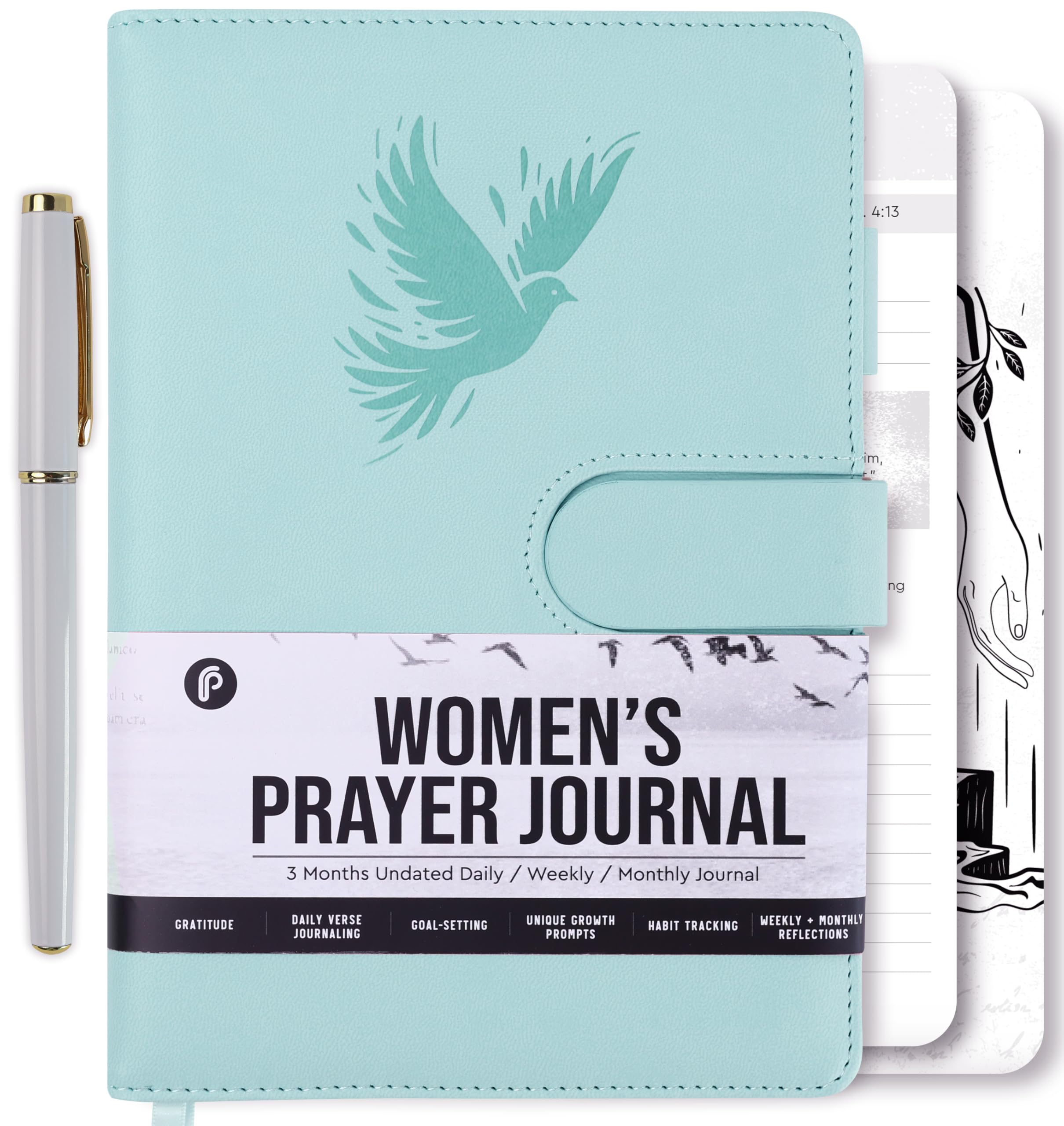 Women's Prayer Journal PU Leather - Blue Dove-image-52172a7a-bf3d-48e2-8691-bfeafead6d54-125441