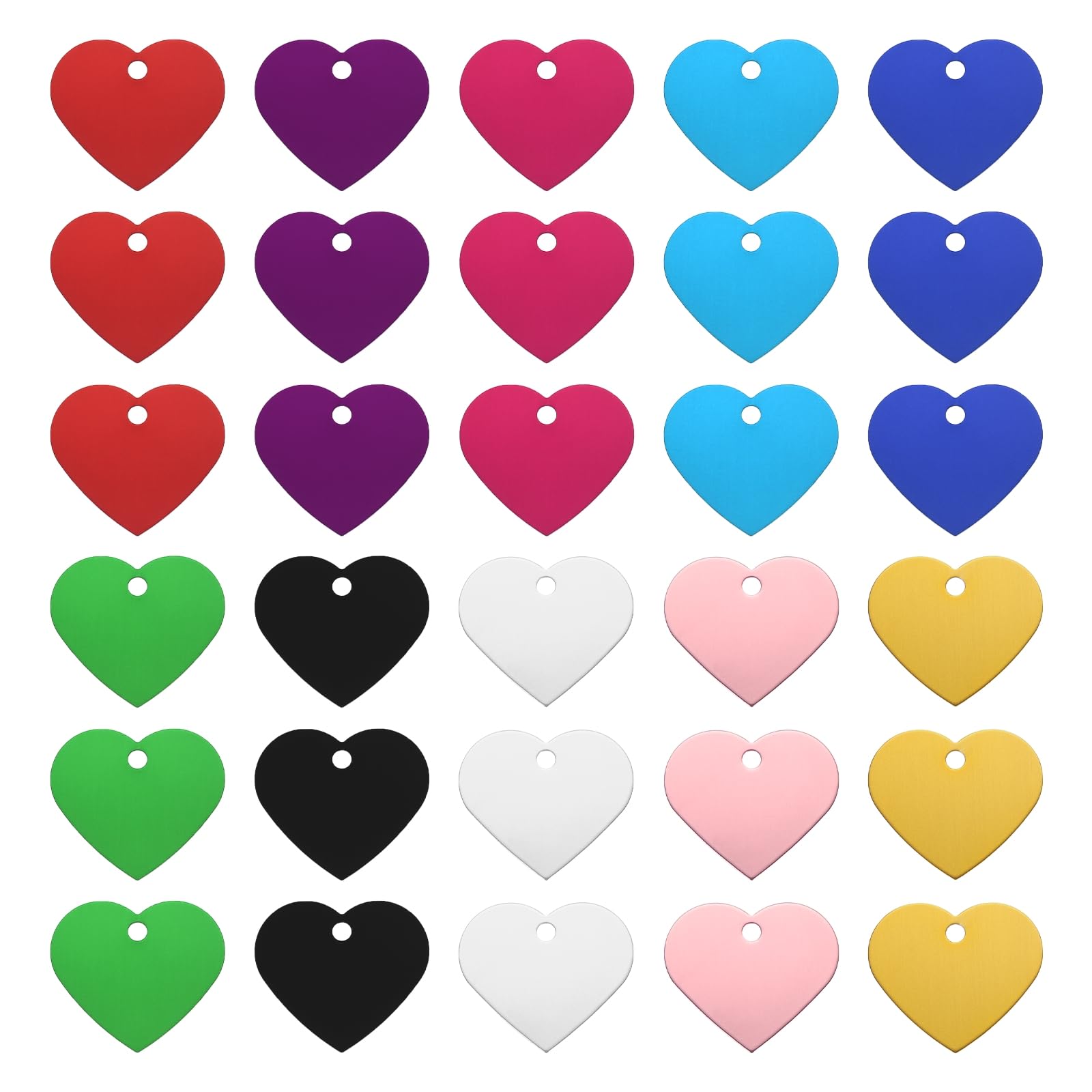 Heart Stamping Blank Tags, 10 Colour Aluminium Dog ID Tags for Crafts & Pet ID, Pack of 30-image-3ffa92ae-0bc0-4f6a-b761-0145a367429a-62396