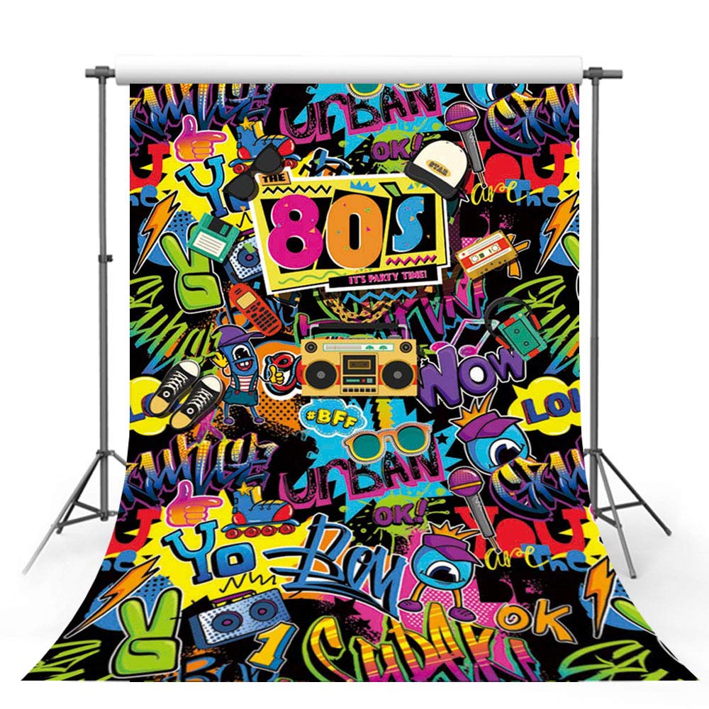 MEHOFOTO Hip Hop Back to Themed Adult Birthday Party 5x7ft 80s-image-4187019d-7a0f-4df1-8d01-a7cf6e200e64-12515