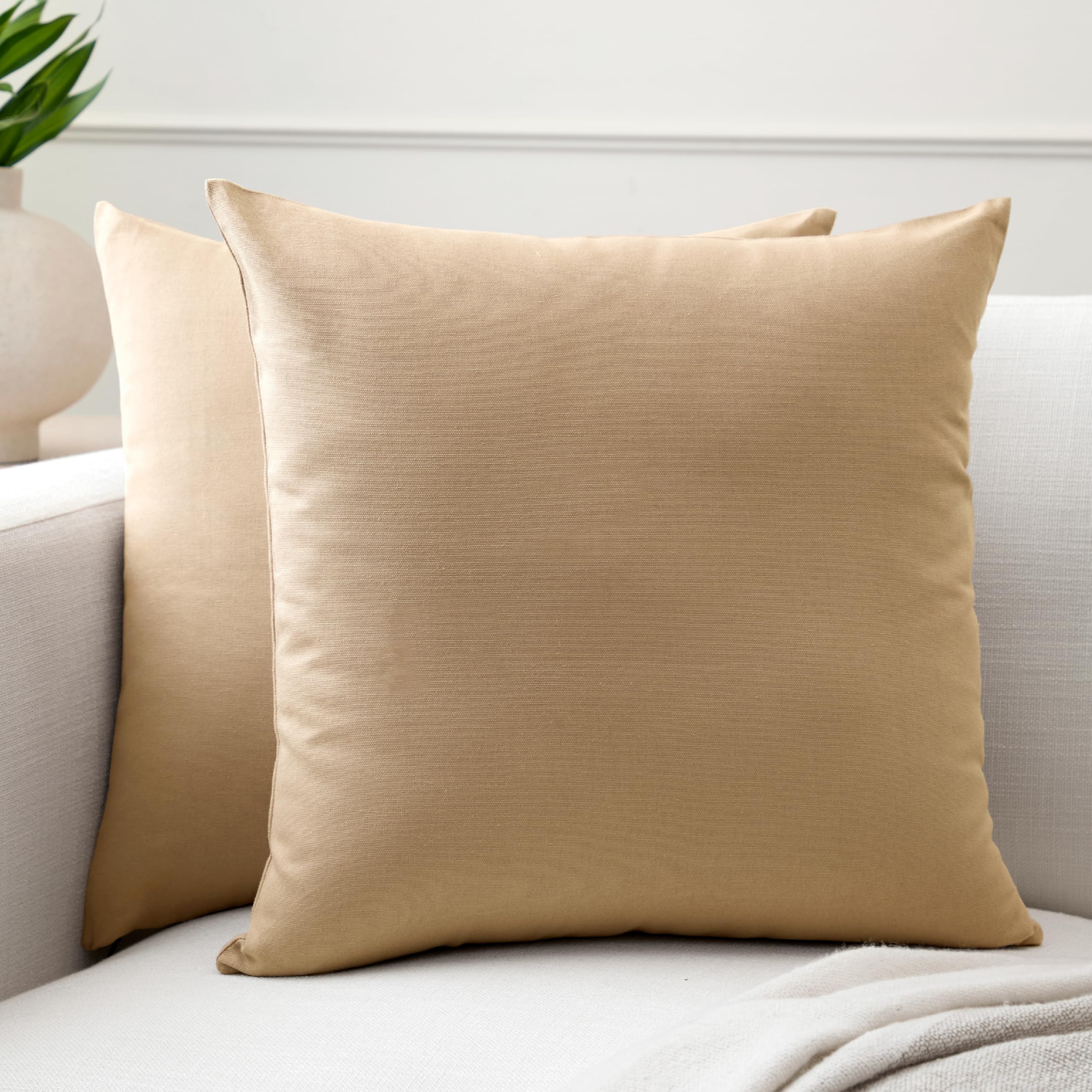 Cotton Throw Pillow Covers Set of 2 - Light Beige 50x50 cm-image-c8c94a4d-242b-4618-9eba-d1863c300be6-95429