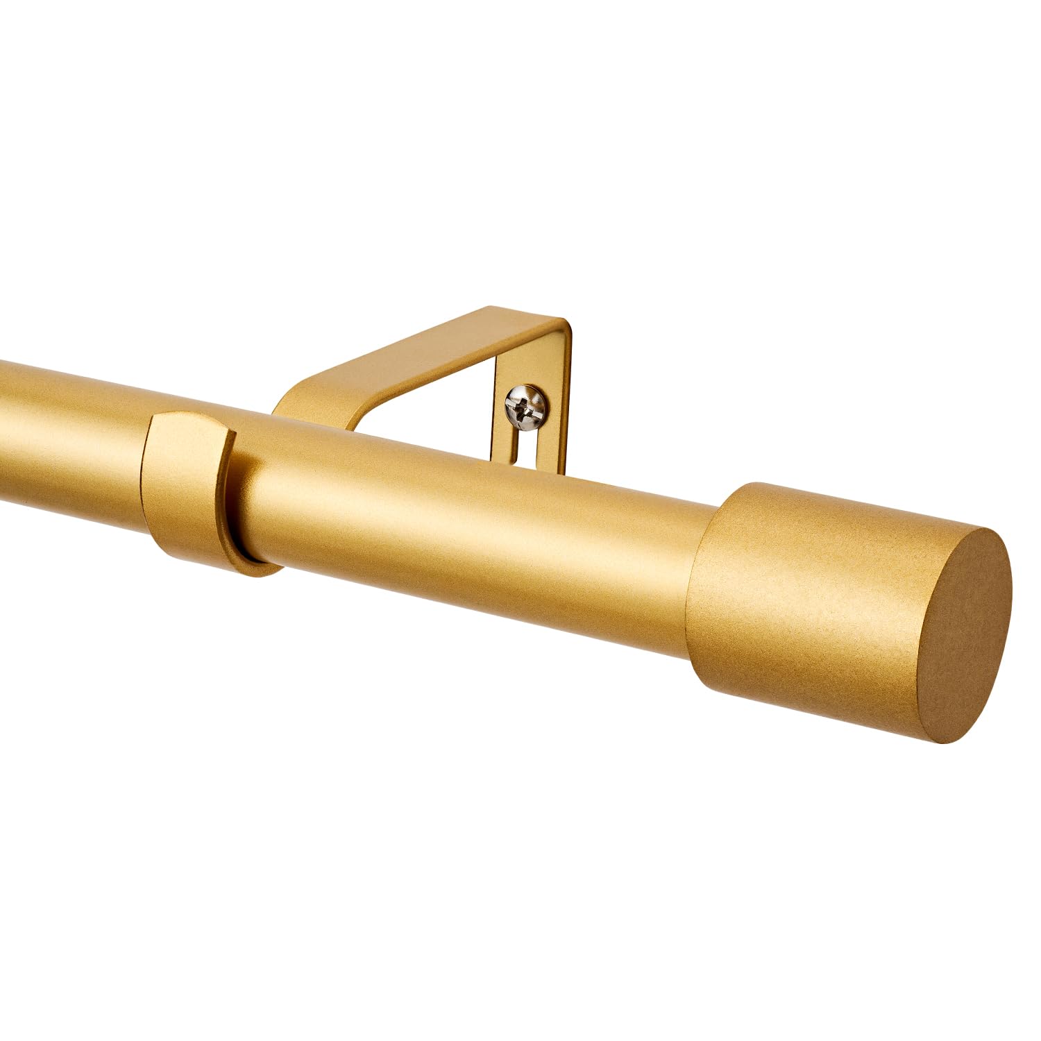 Gold Extendable Curtain Pole with End Cap Finials 76-140 cm, 3-Piece Brackets for Living Room, Bedroom, Kitchen-image-b5b3aefc-0bdb-4272-b7d9-3efd113702a4-66365