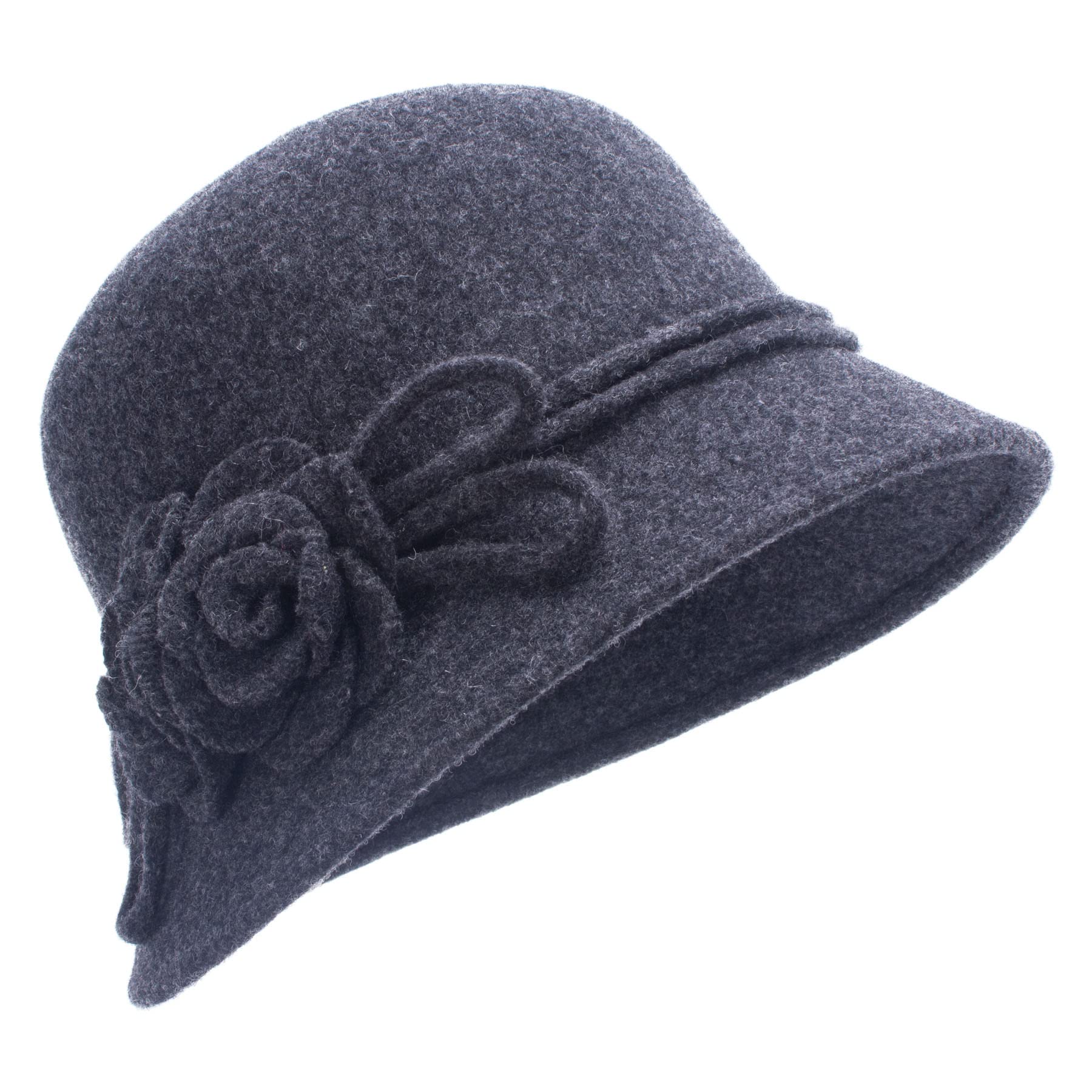 Women's Wool Cloche Hat - Dark Grey One Size-XL-image-7bceefcc-2883-4d98-a8ae-90fa89912575-111330