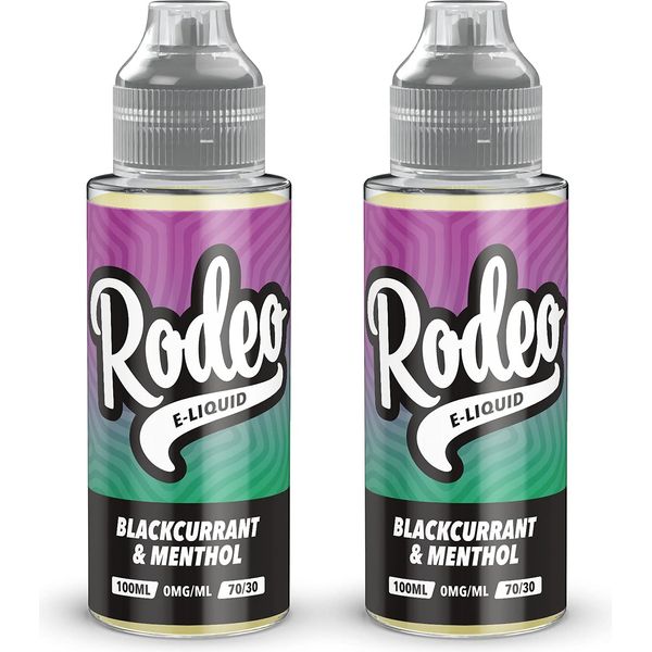 Rodeo Vape Liquid 2 X 100ml Blackcurrant Menthol Vape Juice E Liquid 70/3