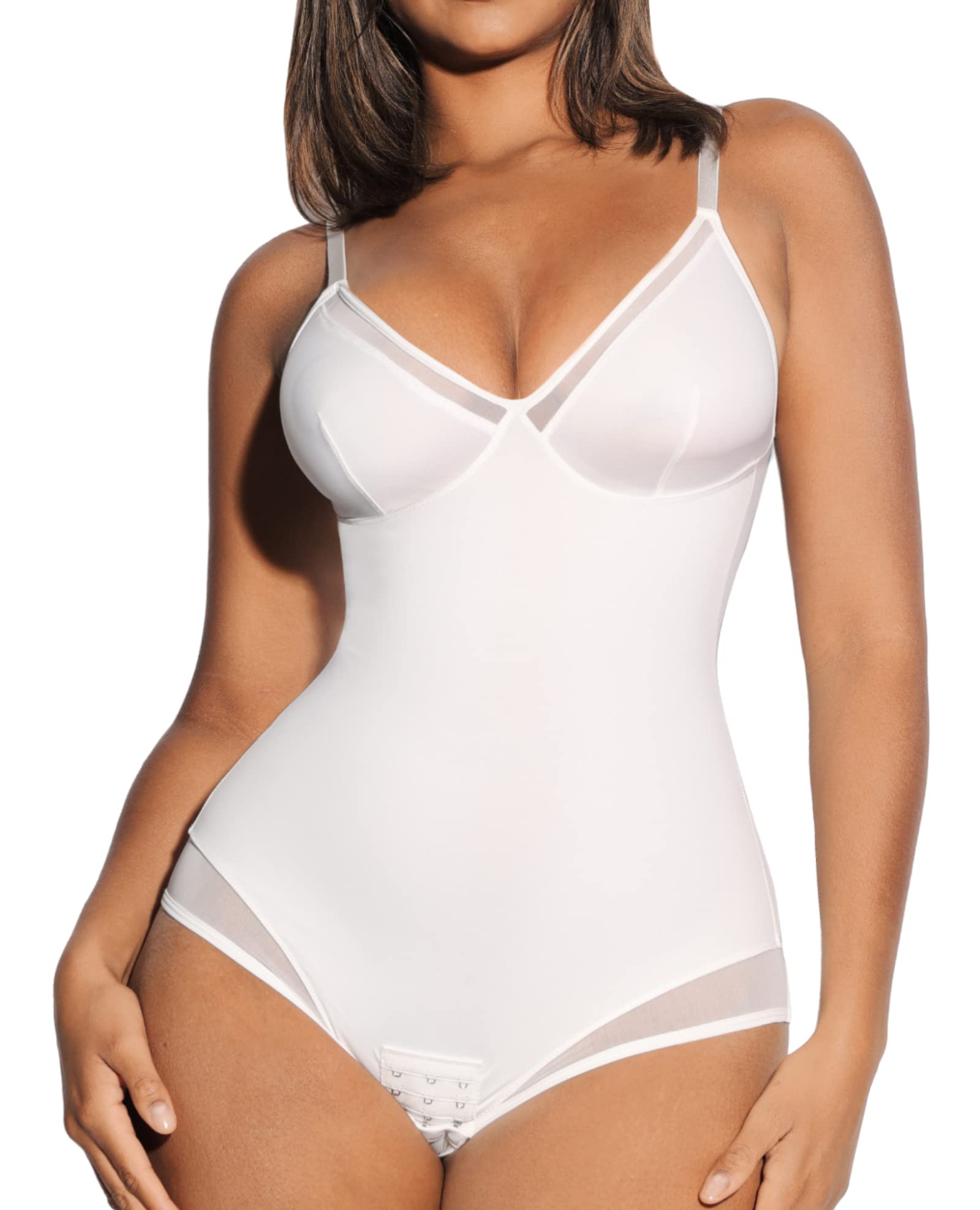 Women's Mesh Bodysuit Shapewear - White S-image-5e3d4ce9-a55d-4e77-93fb-9682dd43330c-113329