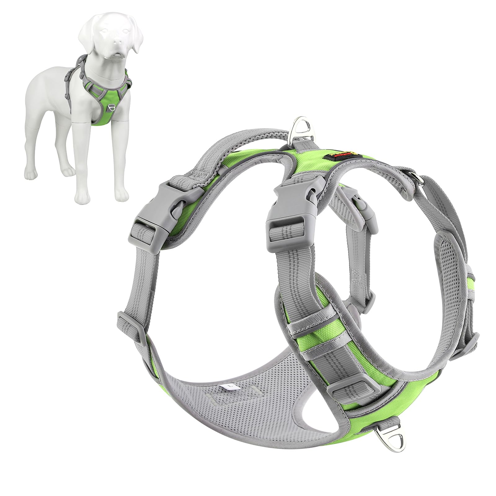 No Pull Reflective Dog Harness - Green XL-image-c24ab6c5-fdef-4978-a82f-e7271d869d2a-117999