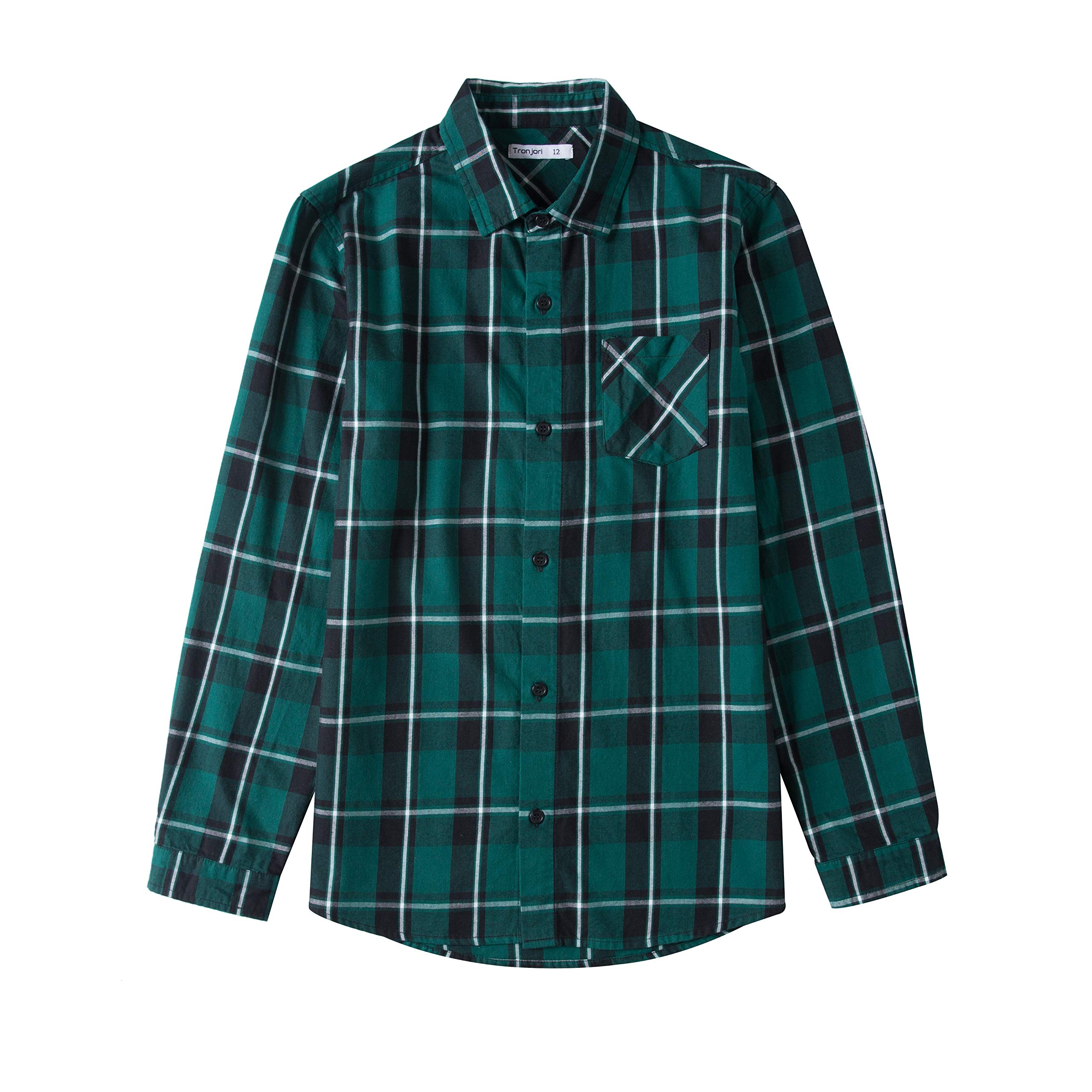 Boys' Cotton Woven Shirt - Green Navy 8 Years-image-545bd983-9309-45bb-b912-a5d126595943-108693