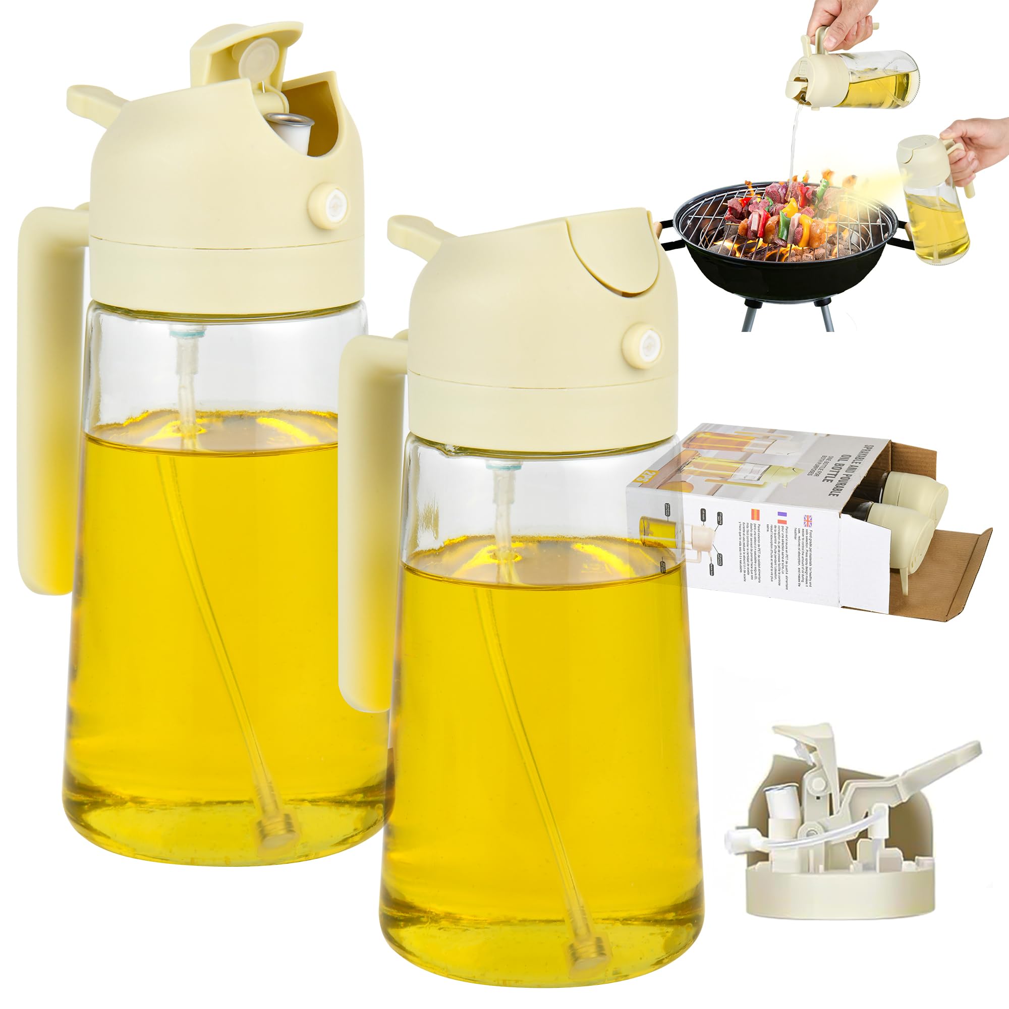 470ml Glass Oil Spray & Dispenser Bottle 2 Pack - Ideal for Air Fryer-image-b9939f05-ccca-4494-a7dd-8e061cc05375-53852