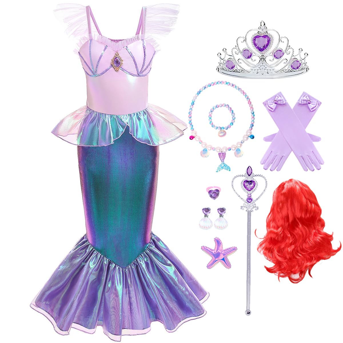 Girls Mermaid Fancy Dress Costume - Blue 4-5 Years-image-7fb71a92-8465-4978-be09-a480b6c10b0f-125421