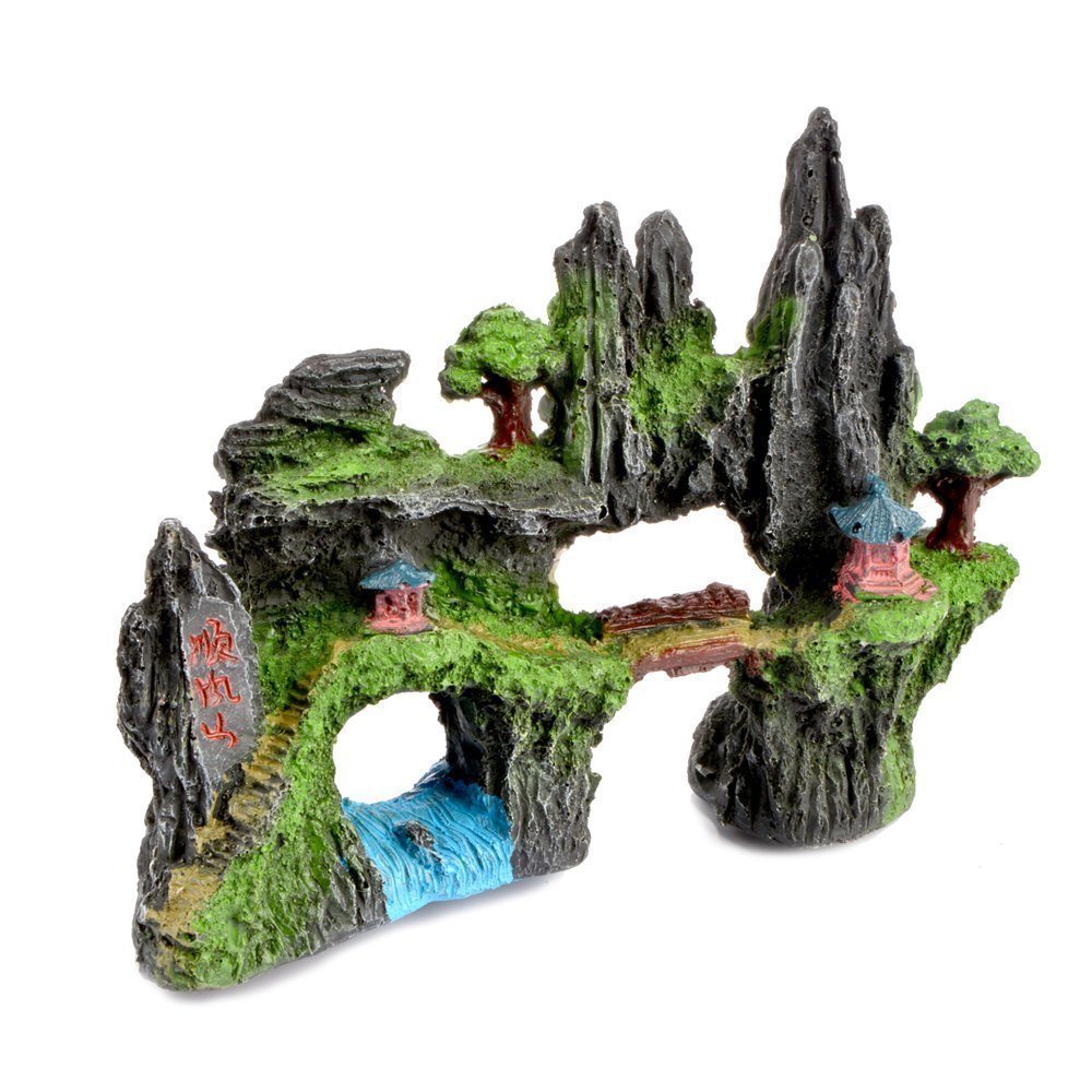 Aquarium Mountain View Decorative Rockery Hiding Cave 6" for Fish Tank - Lifelike Design, Perfect Aquarium Décor-image-839c6da3-210d-4e18-b27a-be72d9ff97d7-67023