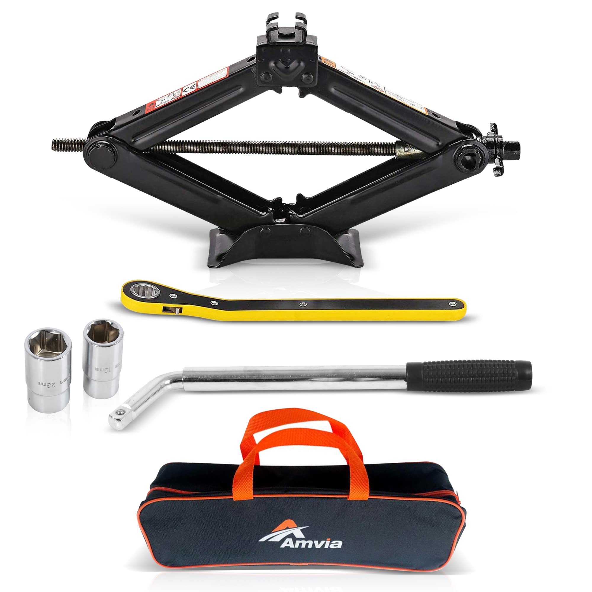 Car Scissor Jack Kit with Wrench - Scissor Jack + Lug Wrench (1.5 Ton)-image-caf3bbed-e473-4816-83e5-75d5270c617b-117130