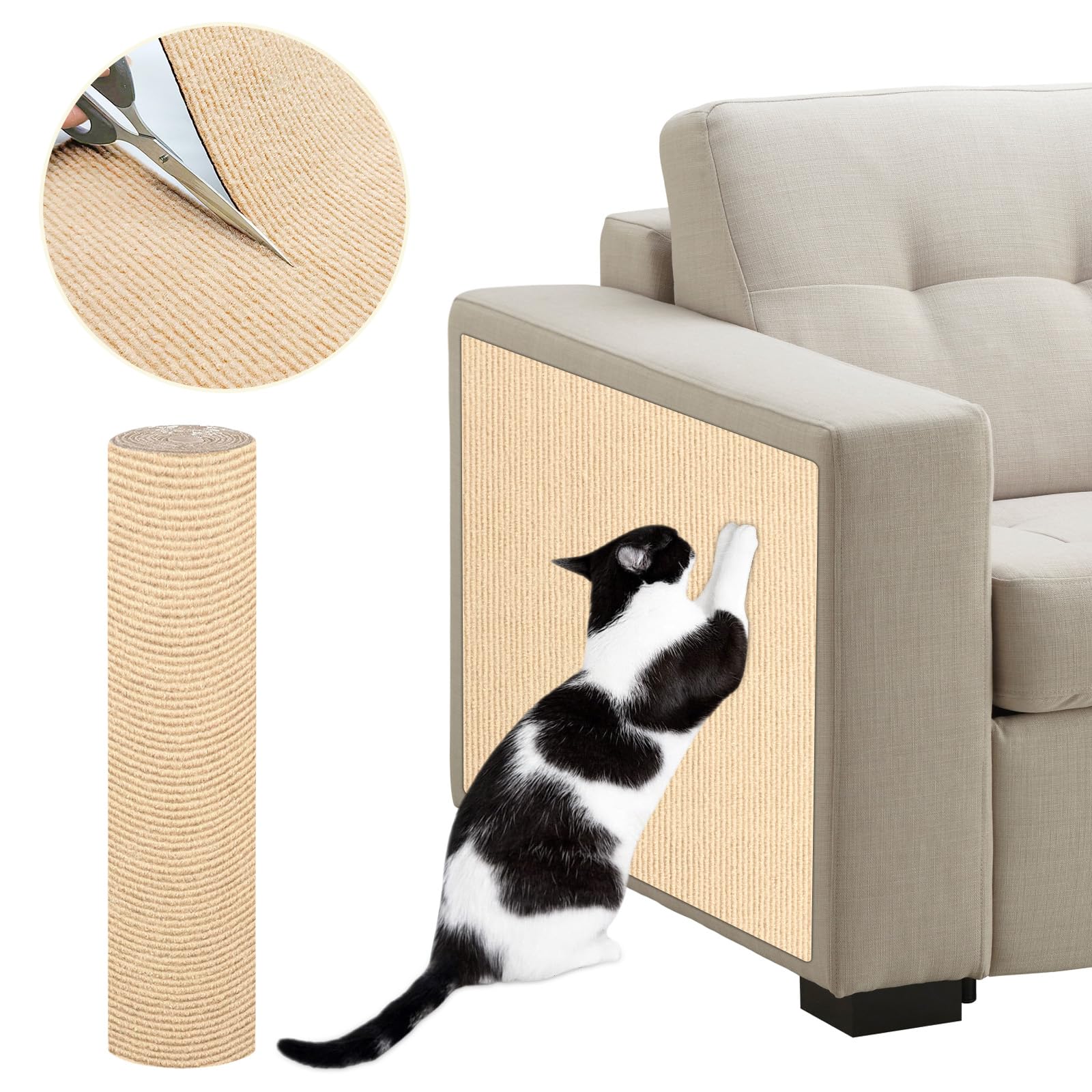 Cat Scratching Mat Furniture Protector - Beige 15.7" x 78.7"-image-c6656df6-8dcc-4338-834f-5ada1b833622-94671