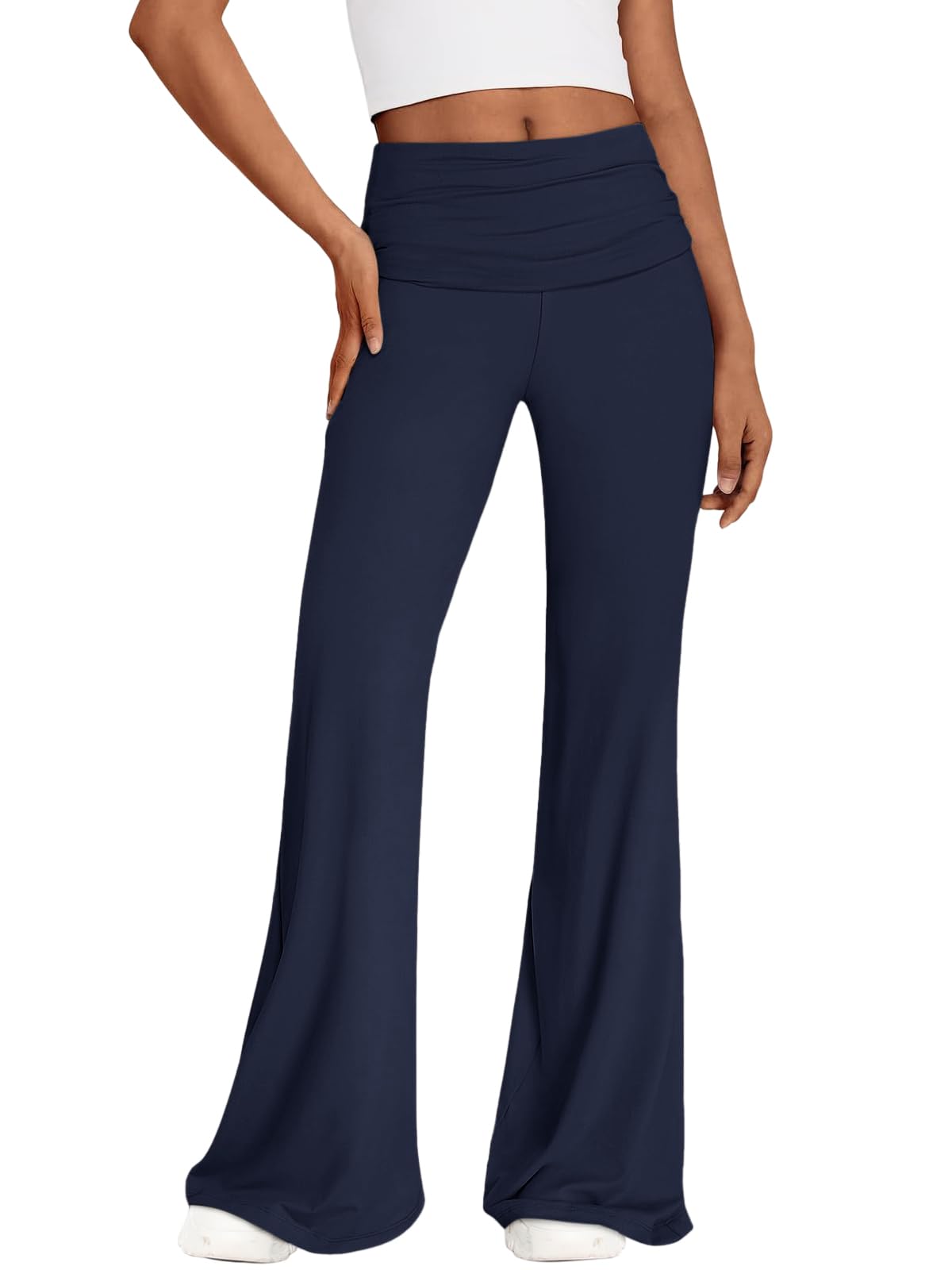 Women's Flared Leggings - Navy Blue M-image-8f8c2353-eff3-4ab2-a5b6-eff116796a94-95076
