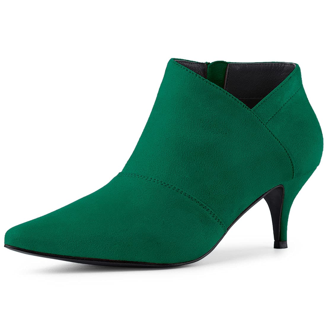 Women's Kitten Heel Ankle Boots - Emerald Green UK 8-image-a18738f7-b4c1-484c-abb3-dd6c5d4b0f00-114913