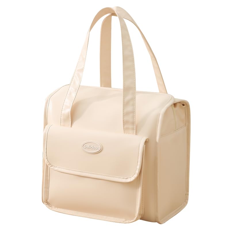 Large Insulated Lunch Bag for Women, 12L Leakproof Cooler Bag, Ideal for Work, Office, Picnic - Beige-image-63467977-ad66-49c4-bd33-50cf8804c2dd-66475