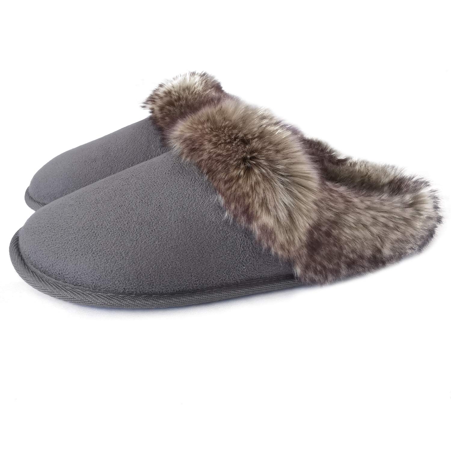 Women's Suede Moccasin Slippers - Grey UK 6/6.5-image-75c2bebd-37e9-4744-9a75-e6acf575c2ae-112655