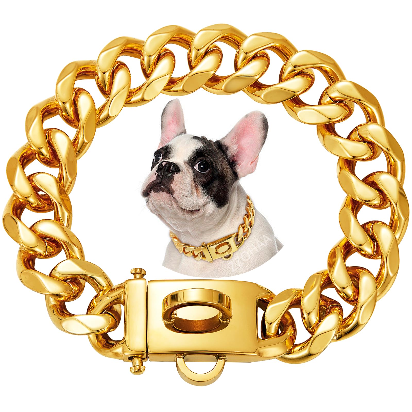 18K Gold Dog Chain Collar - Gold 16inch-image-e7c397f1-1764-4c22-bbbc-6c3e09bcfe13-116164