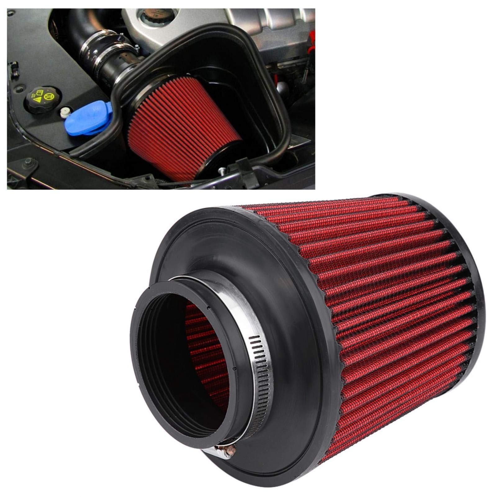 Universal Cone Air Filter - 76mm Red-image-384a97eb-0cad-4219-9516-9ccd650b8fcd-84670