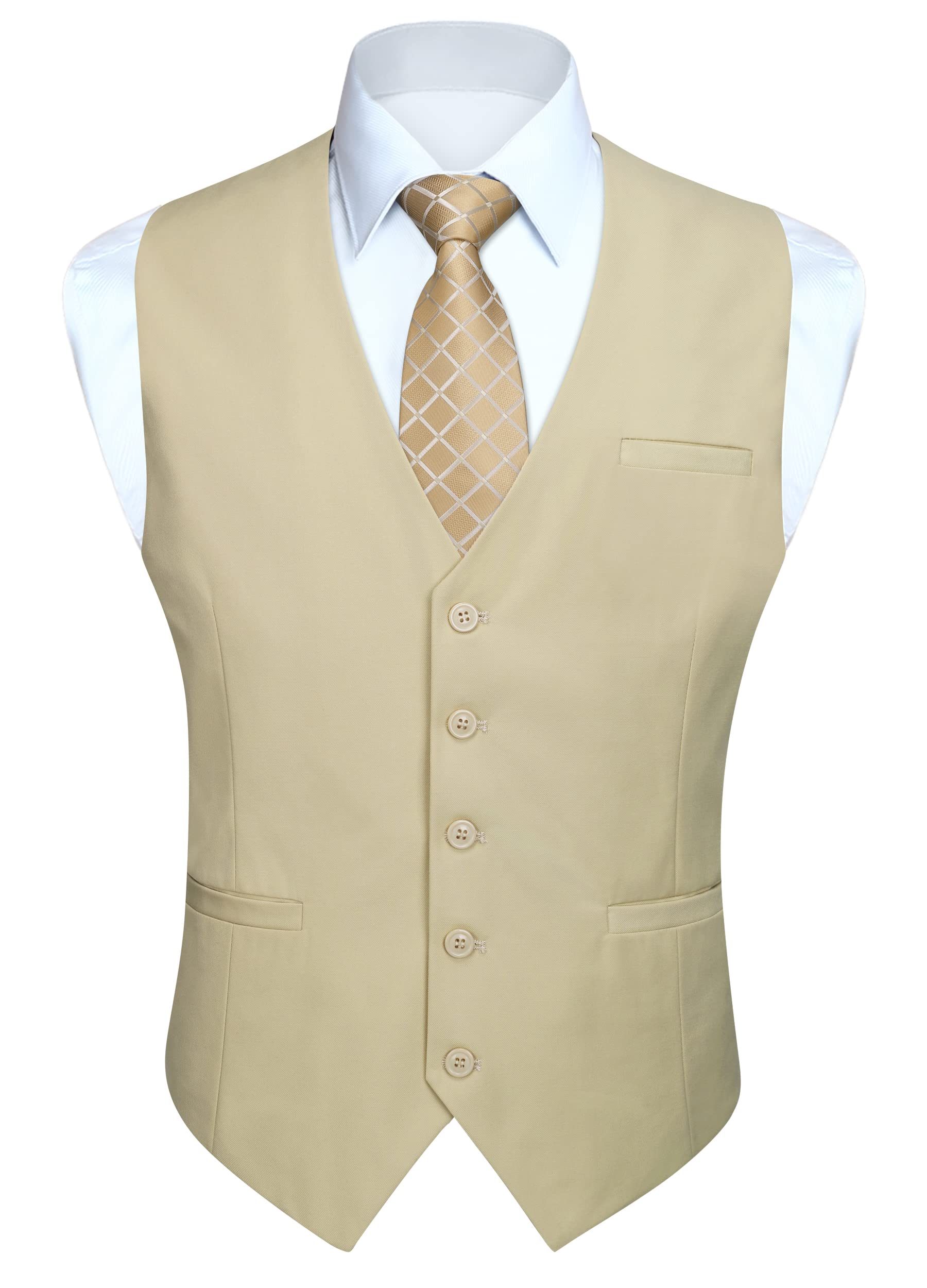 Men's Formal Waistcoat - Champagne 3XL-image-e4d791fe-d80c-484e-9eff-2158147c0d0f-104054