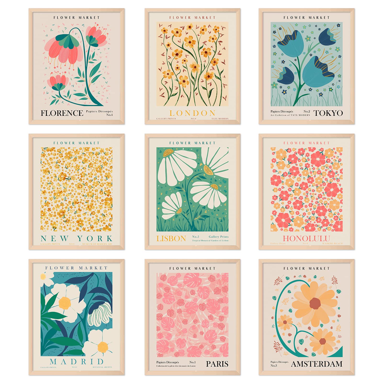 9Pcs Floral Wall Art Prints - Matisse Style Unframed Decor for Living Room & Bathroom, 10x12in-image-8f39efc8-666e-4cc9-8836-e4f898155f6c-67889