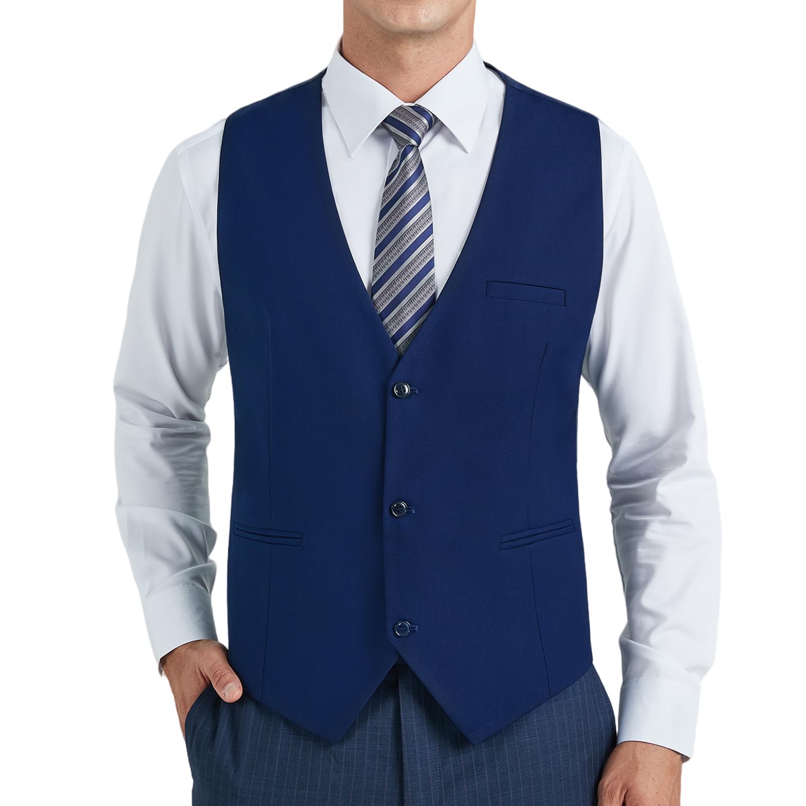 Men's Formal Waistcoat - Navy Blue XL-image-62026317-e6de-48fc-b493-2be2bd67f452-104031