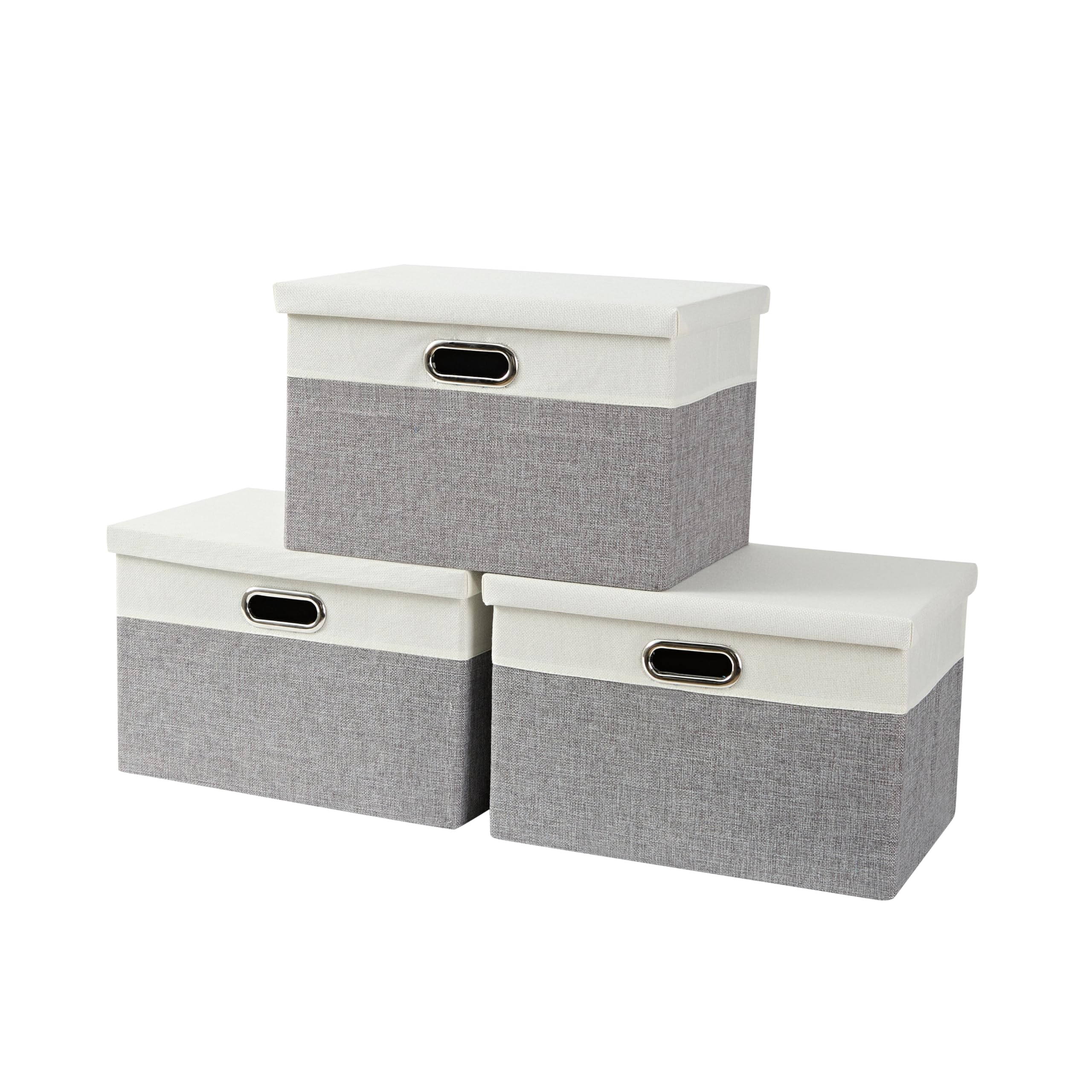 Storage Boxes with Lids 3 Pack - Glaucous Grey & White Large-image-df4ec0d5-03c5-422c-9591-0913c3ee9970-97440