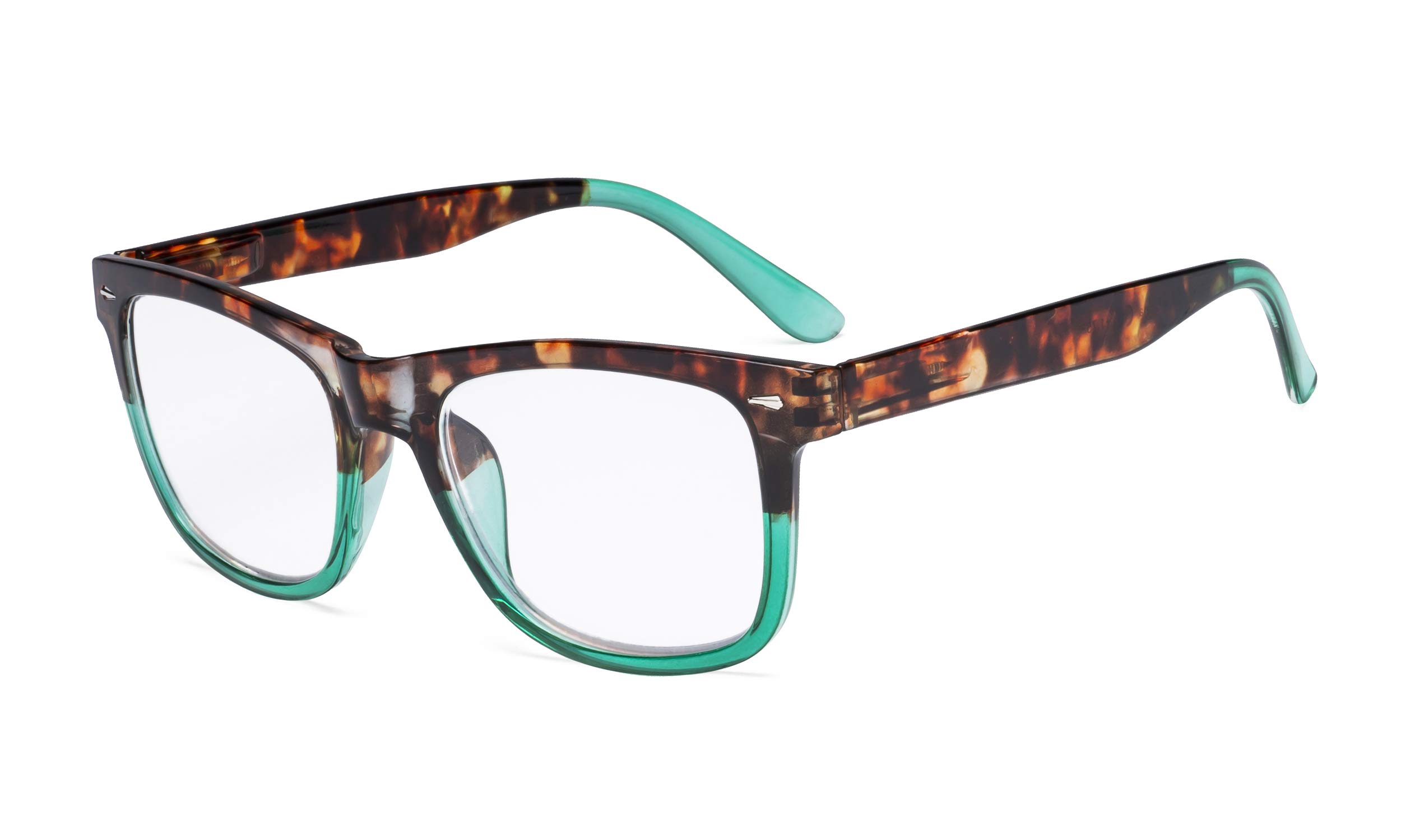 Stylish Square Large Lens Reading Glasses with Spring Hinges - Tortoise/Green for Women-image-14cd38c2-74a0-4077-9cd7-e339ae53ff2d-68282