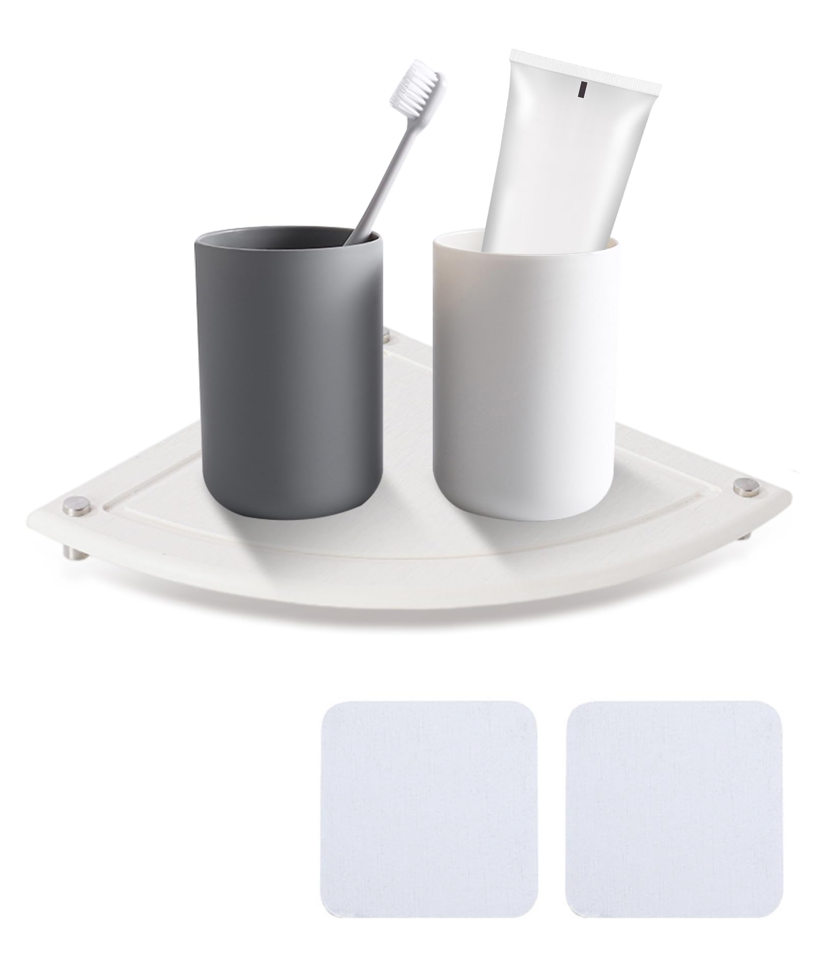 Sink Caddy Instant Dry, Diatomite Soap Dish Water 3Pcs (White)-image-3bef50ac-31a2-4a1f-b869-64a665d081e6-54766