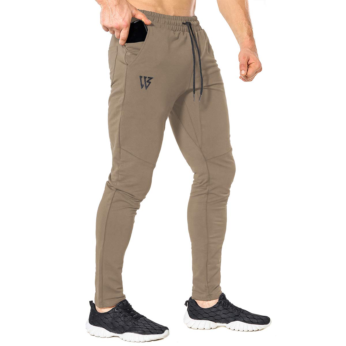 Men's Tapered Gym Joggers - Beige XL-image-020ae465-55c8-43bb-9f34-1e3f5f0e32f9-109887