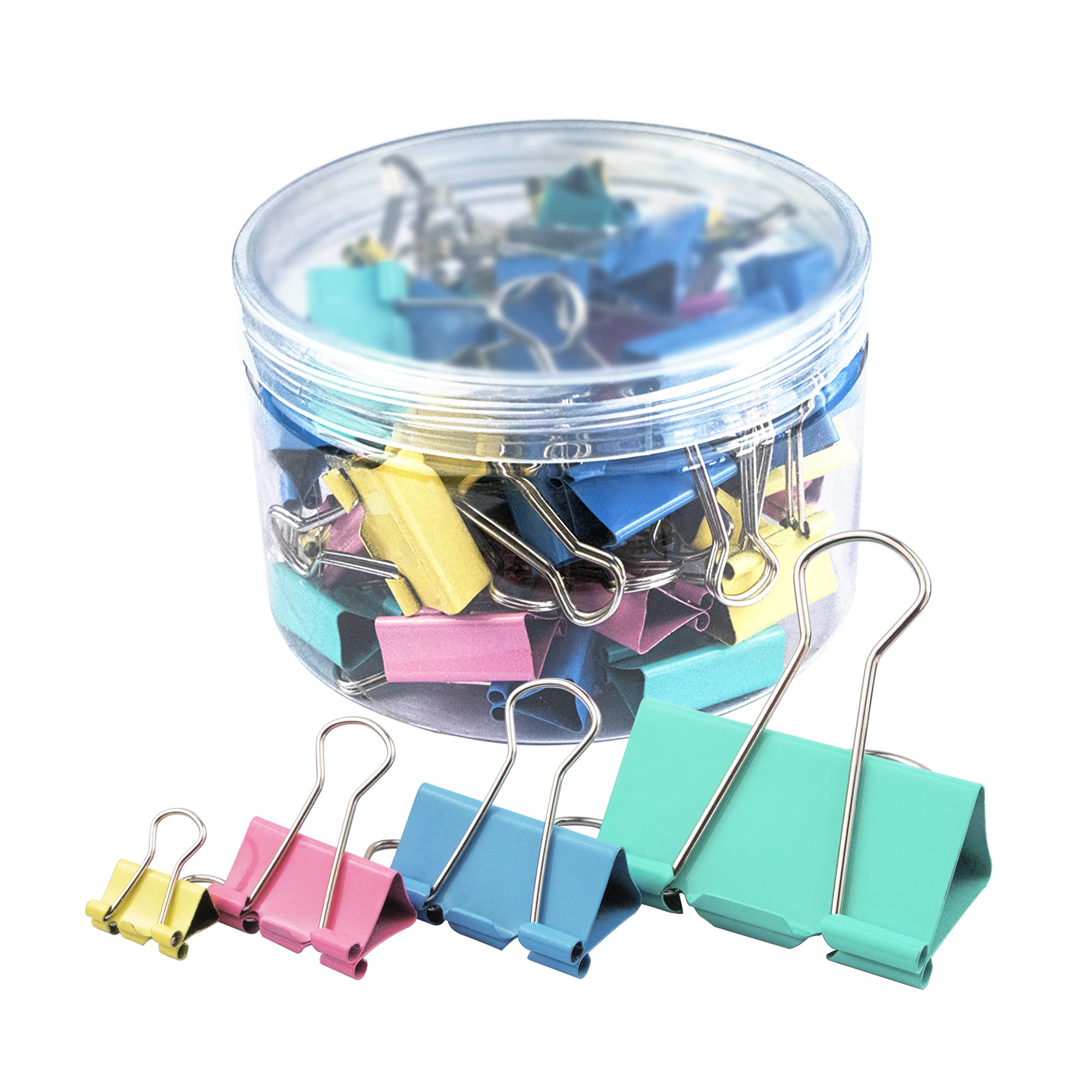 CANLENPK Inch Binder Clips Paper 32mm/1.25 Pink Blue Yellow Green (24