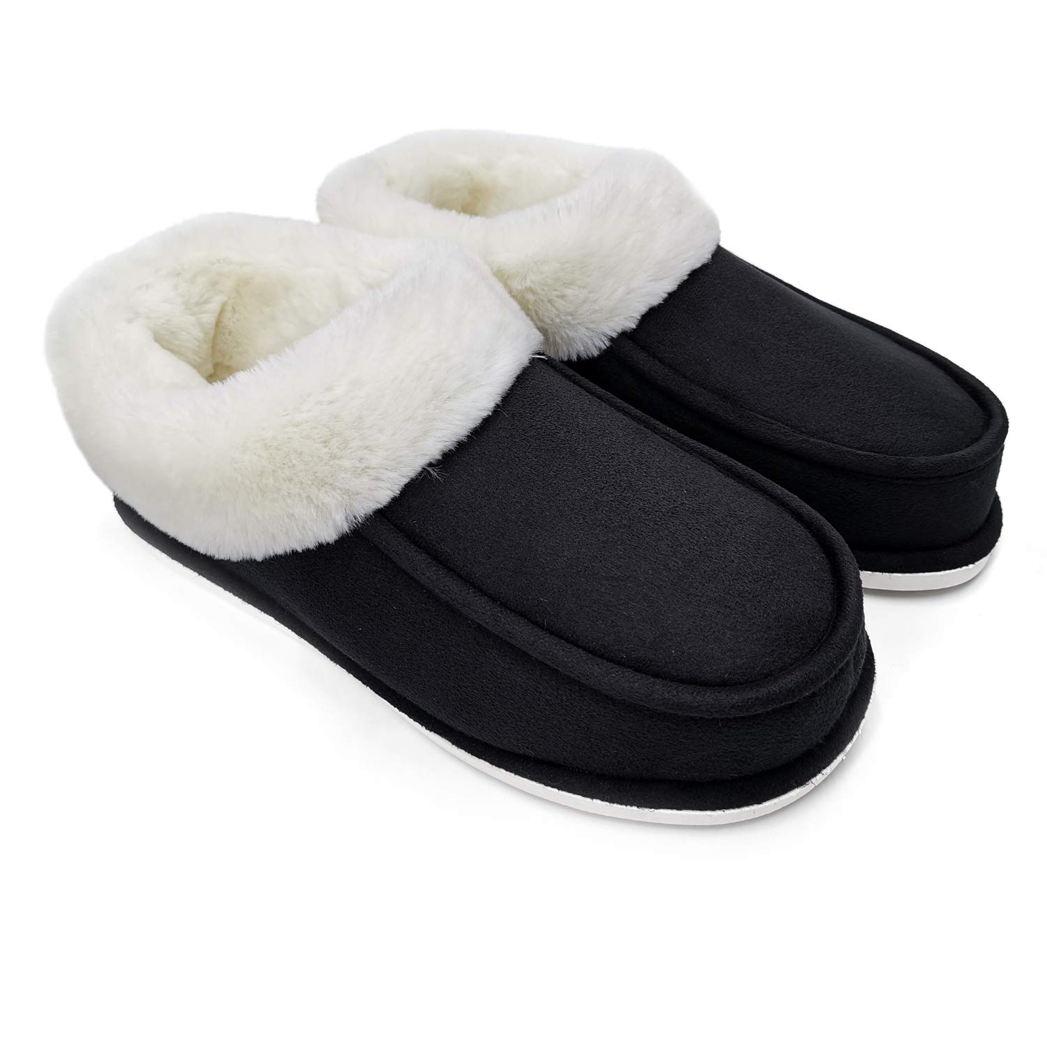Women's Warm Moccasin Slippers - Black UK 5.5/6.5-image-0797a277-5dc3-4c17-9db4-ff7bf4aba047-115437