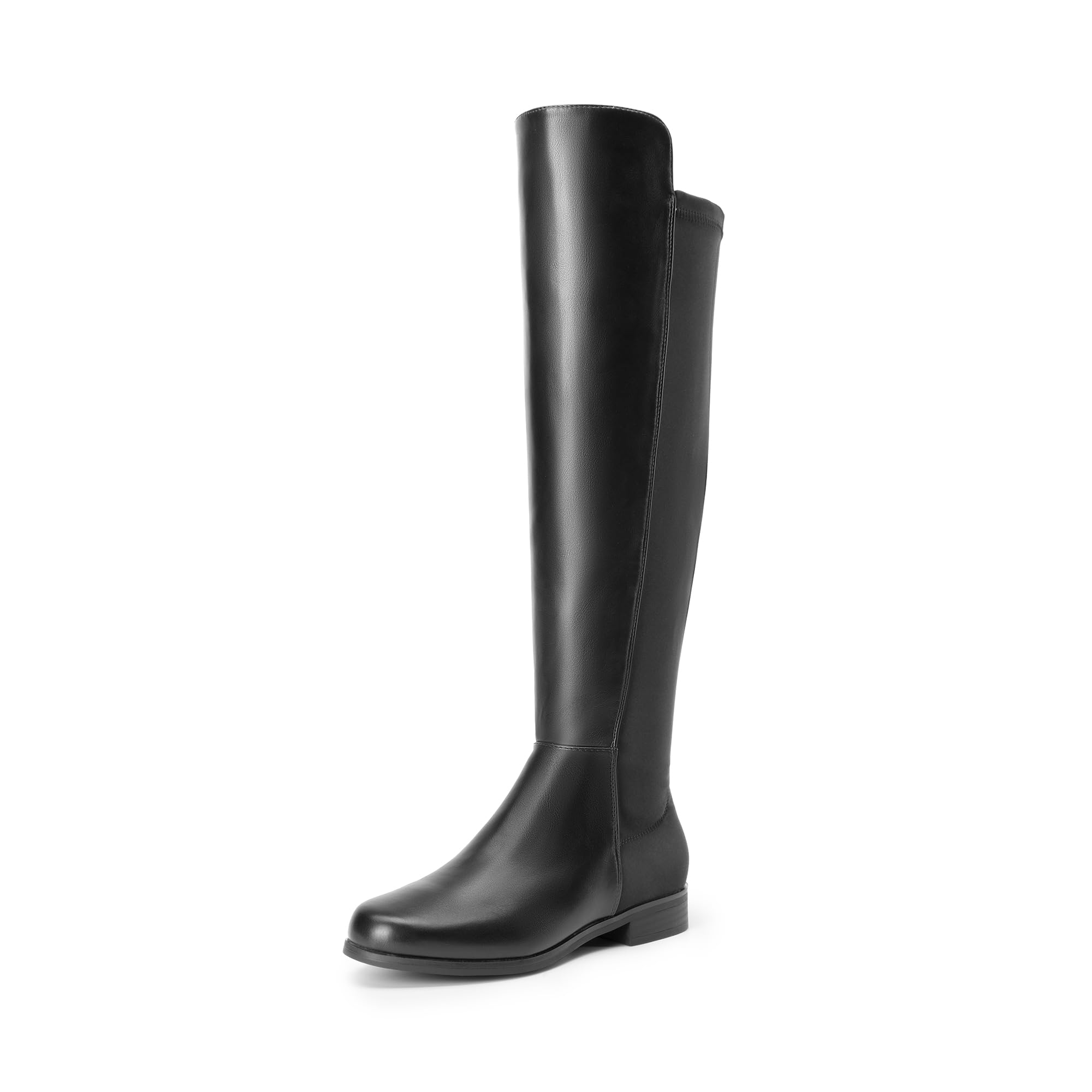 Women's Knee-High Boots Block Heel - Black PU UK 5.5-image-a52d5076-d67e-48a9-afc6-0b8b6d399291-95130
