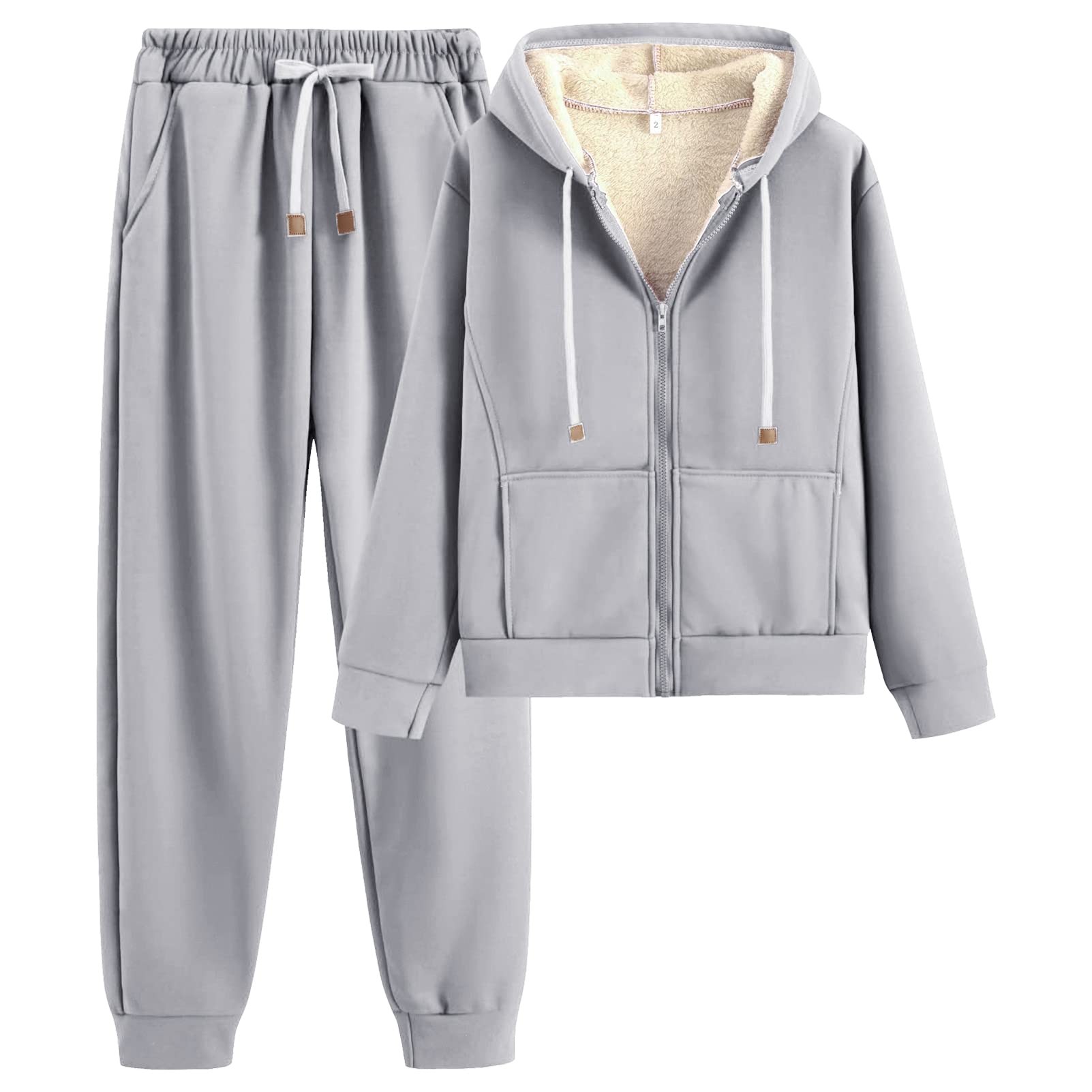 Women's Fleece Tracksuit Set - Grey XXL-image-3d319666-0668-4a59-9531-d27154a87921-116048
