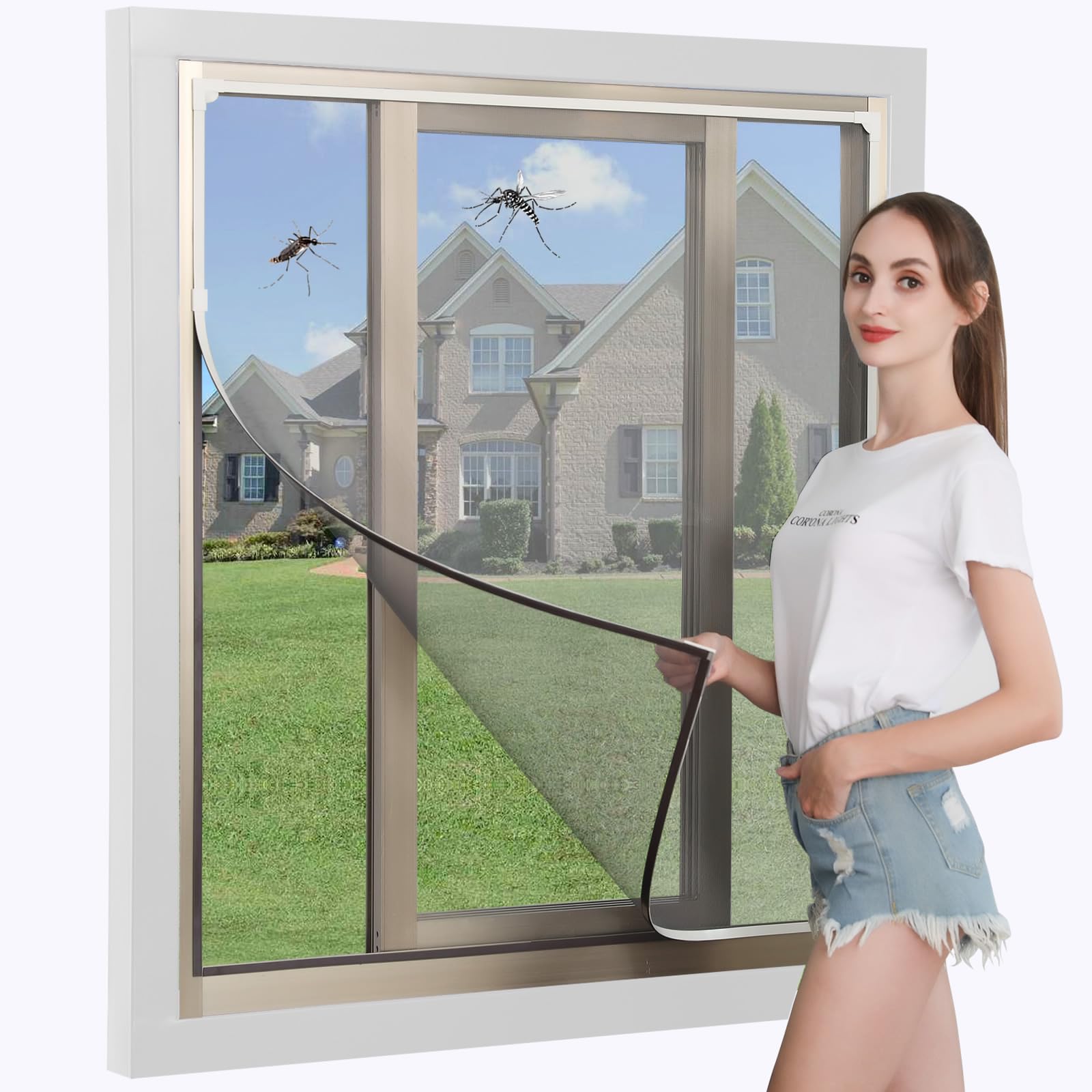 DIY Magnetic Window Screen - White Frame Grey Mesh 61''x59''-image-ba5e3a68-e74a-4e5c-ad77-88ed88cc5a7f-103259