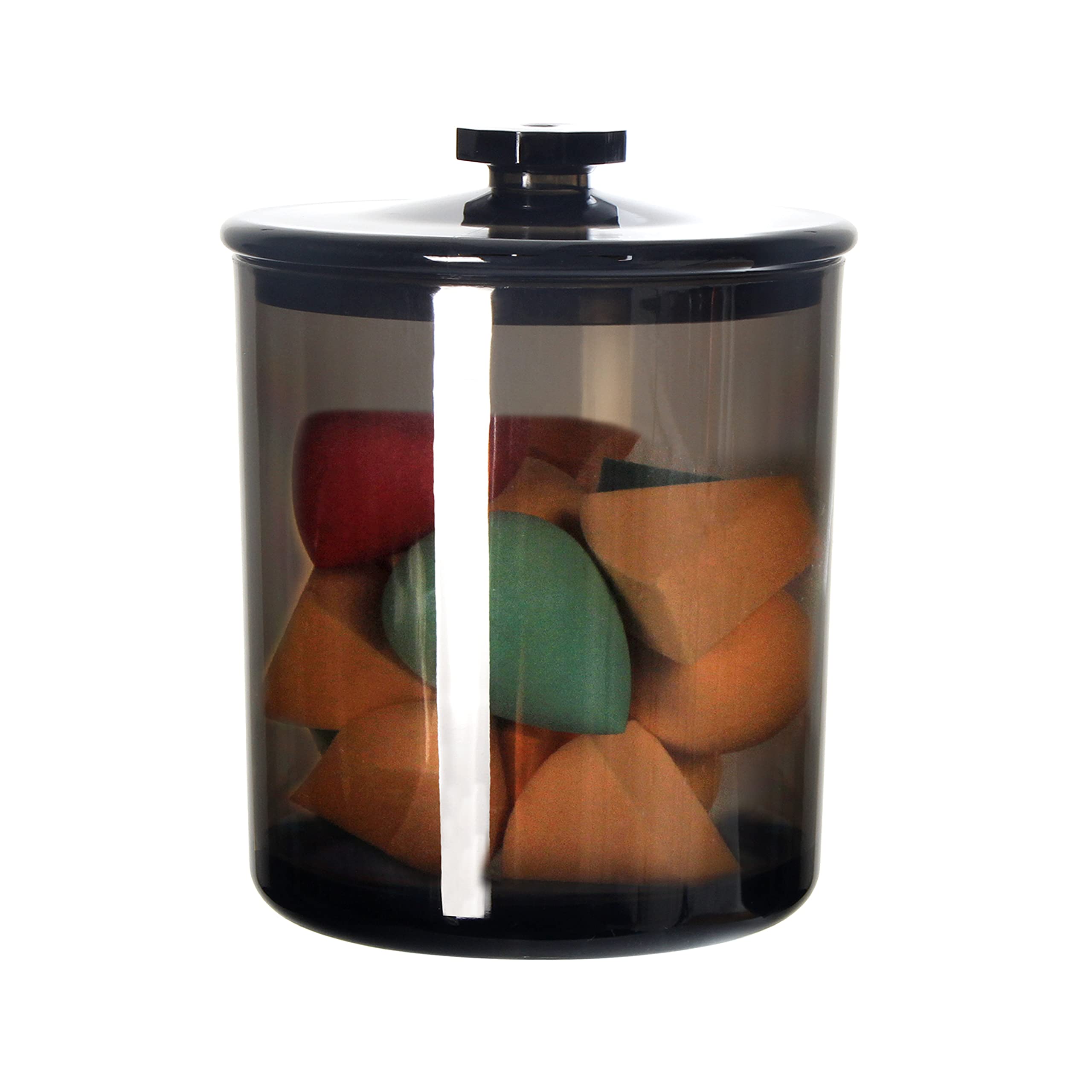 Youngever Black Plastic Apothecary Jar 900ML - Stylish Bathroom Storage Solution-image-44660092-20cb-400a-a277-0f8a0417c777-60928