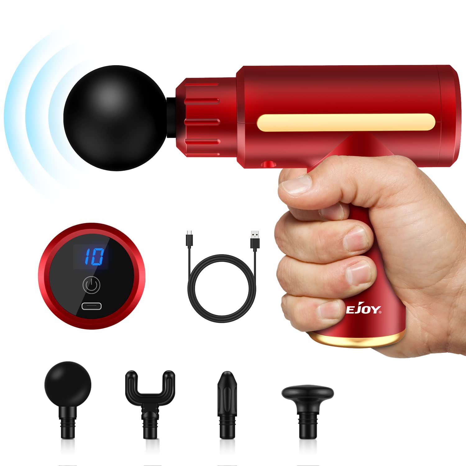 Mini Massage Gun USB Rechargeable - Red JMQ-Q3-image-66e6148d-db3a-4c18-9579-812bc0ba4fe3-110187