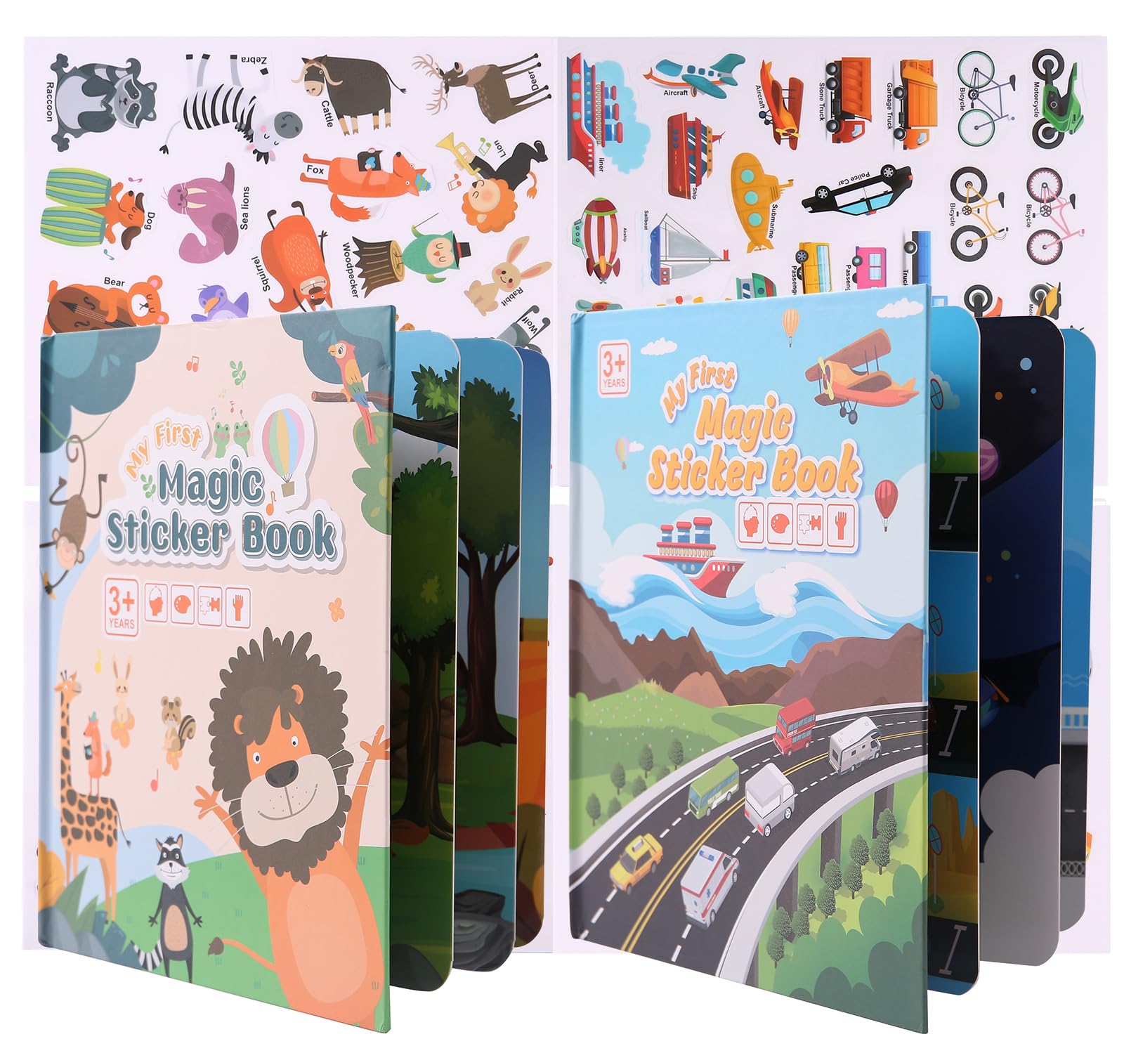 Reusable Sticker Books - Animal & Traffic Set-image-29cea1b5-7eb4-42b5-b9ab-a04e104749d6-85442