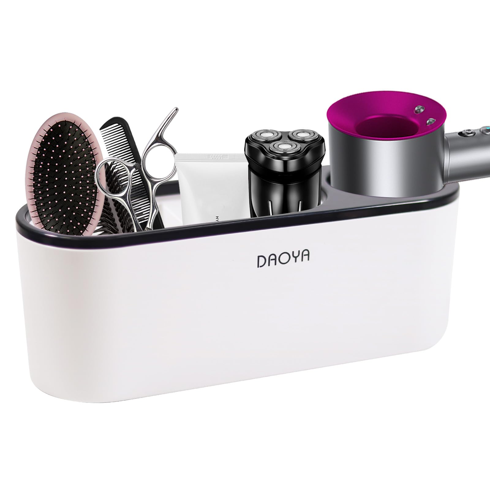 Black Wall Mounted Hair Dryer Holder - No Drilling-image-9752ff75-4432-43d1-a23e-b035ba07f06f-59776