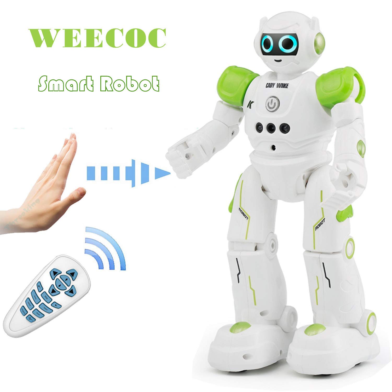 WEECOC RC Robot Toys Gesture Sensing Smart Robot Speaking (R11 Green)-image-247f7077-966f-42a3-bad6-8c859df69439-35280